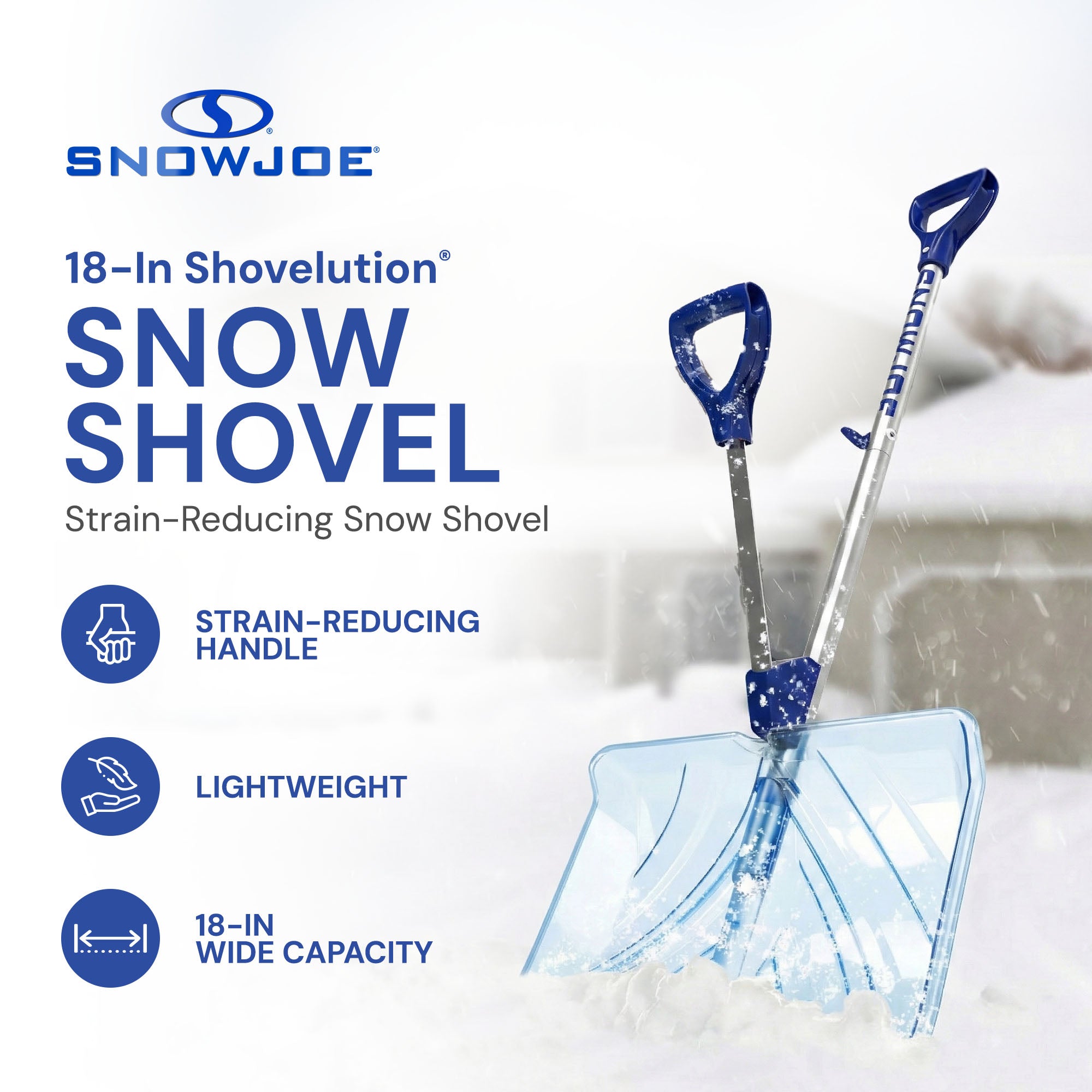 Snow Joe Shovelution Snow Shovel with 18" Shovel Blade and Handle, SJ-SHLV02