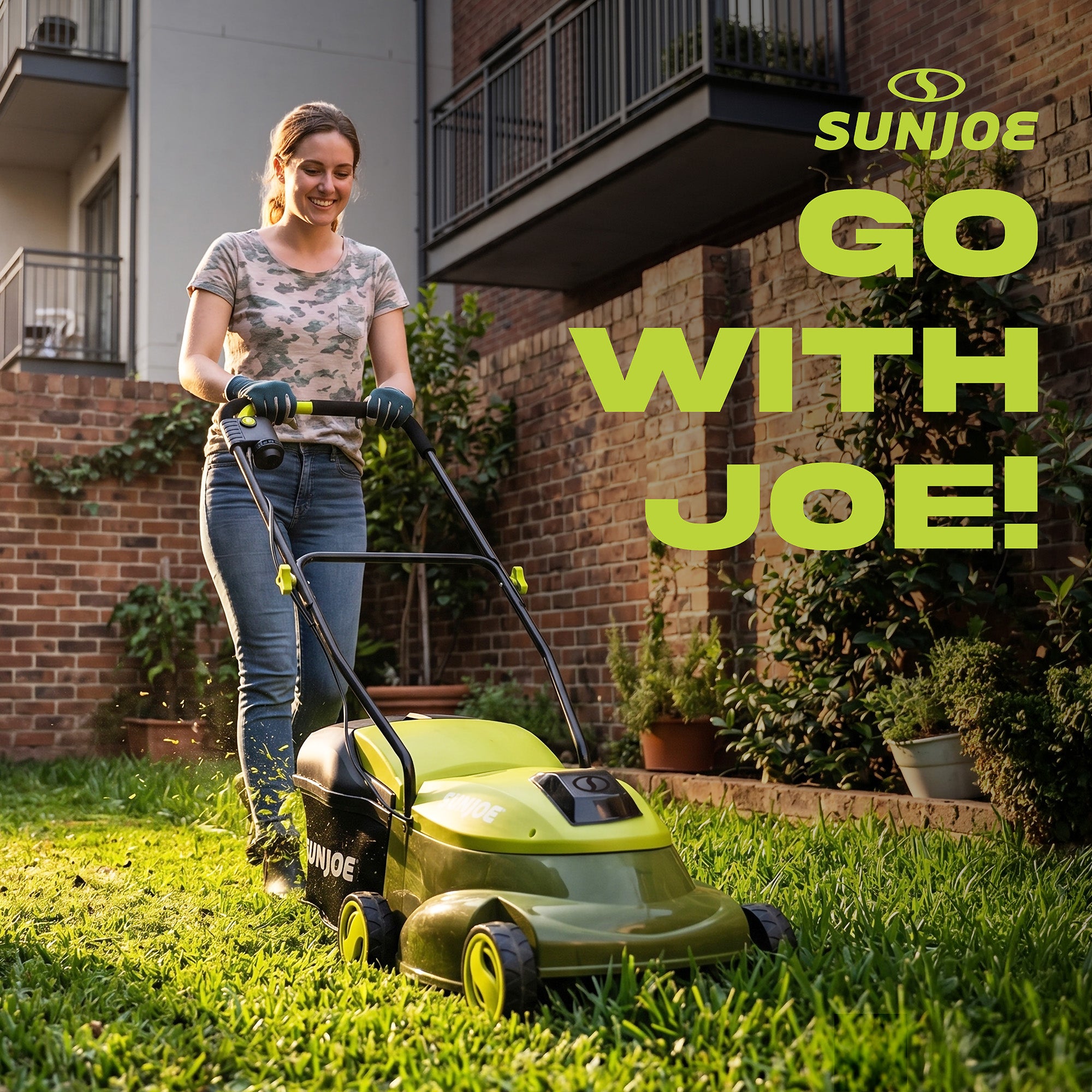 Sun Joe 14" Electric Cordless Lawn Mower with 10.6 Gal Grass Catcher, MJ401C-XR