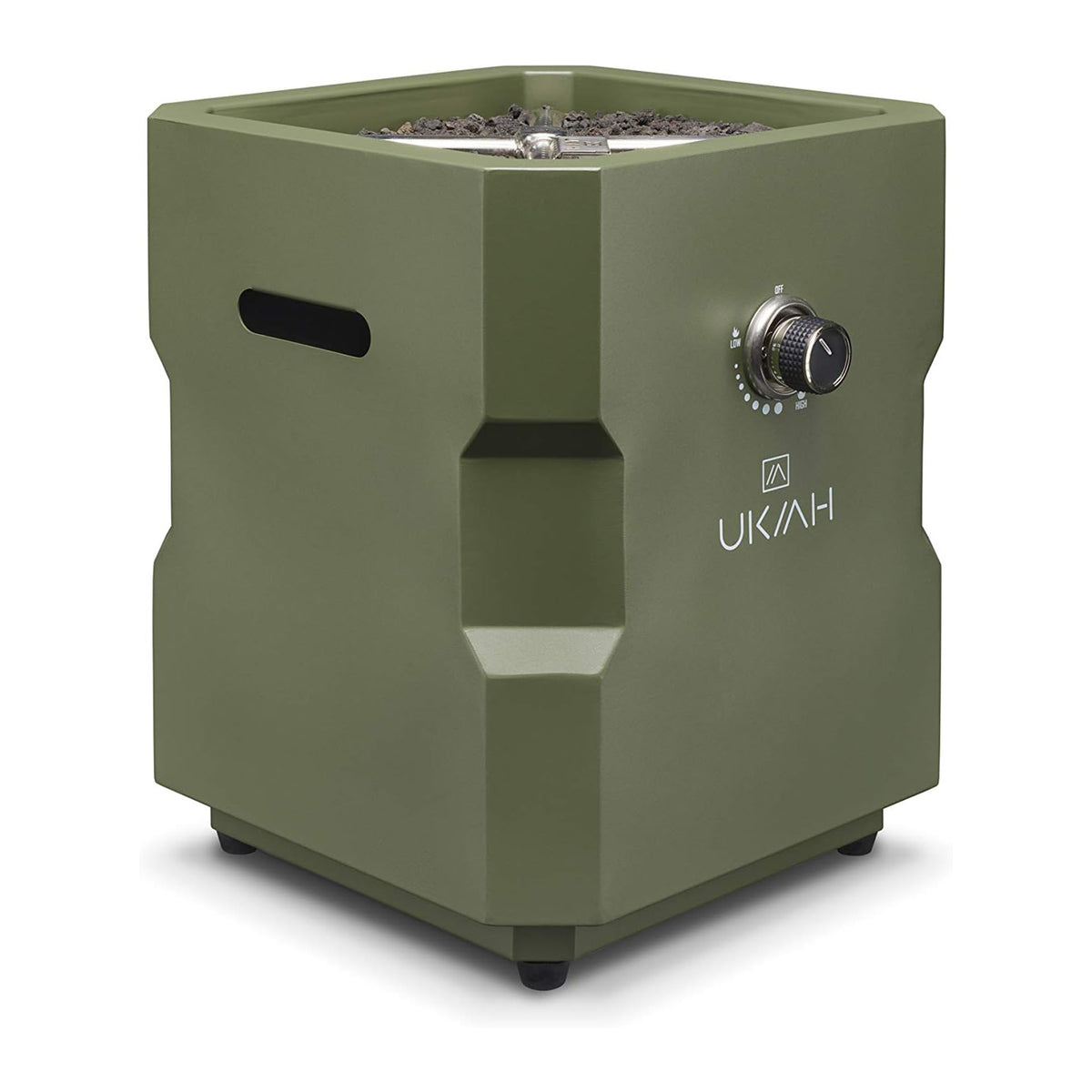 UKIAH Tailgater X Portable Outdoor Propane Fire Pit Table, 48000 BTU, Green - VMInnovations