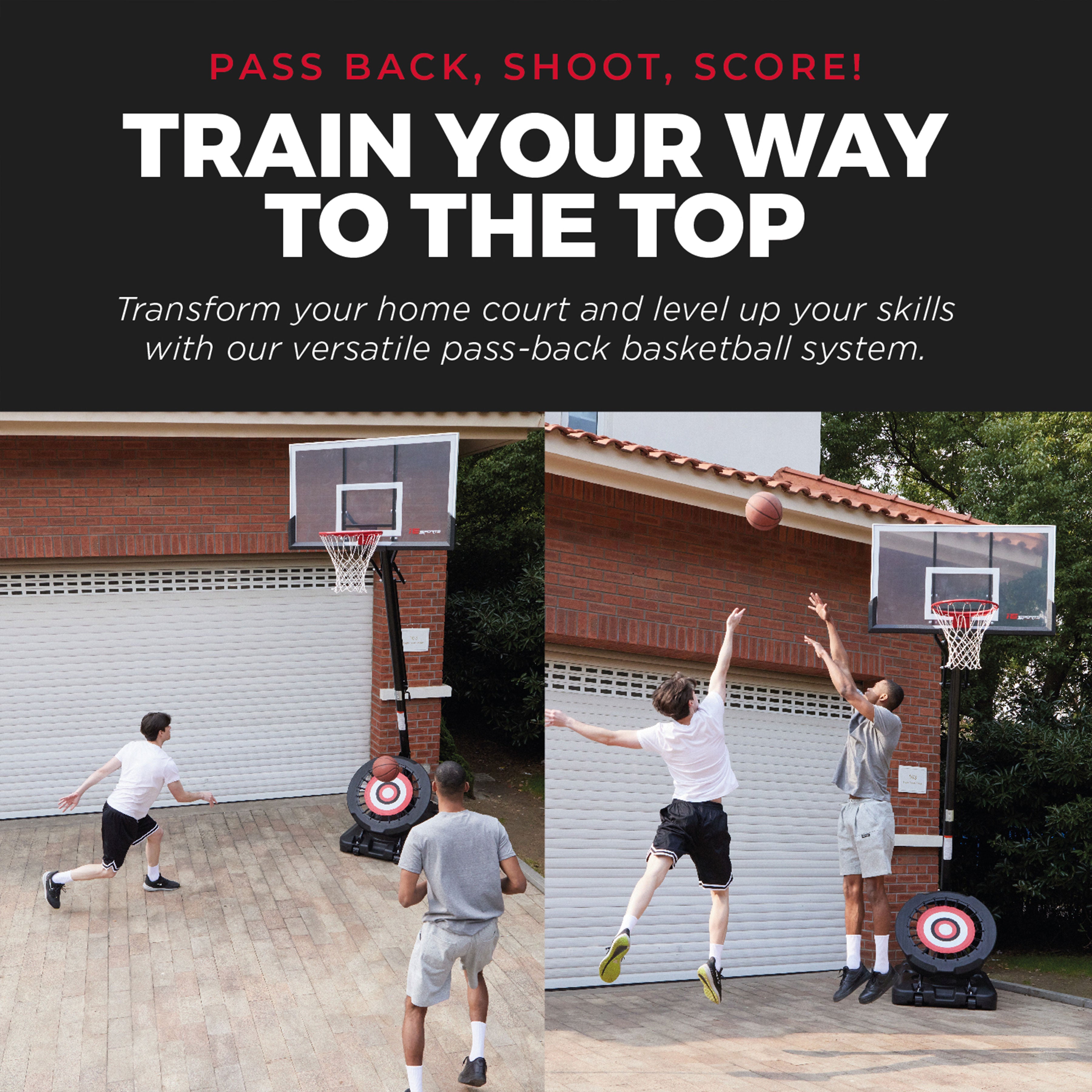 IE Sports Basketball Hoop, Height, 44" Backboard & Rebounder (Open Box) - VMInnovations