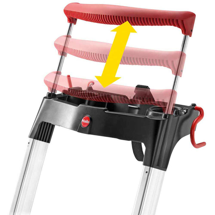 Hailo Folding 6 Step Non-Slip Ladder for Home & Kitchen, L100, Silver/Black - VMInnovations