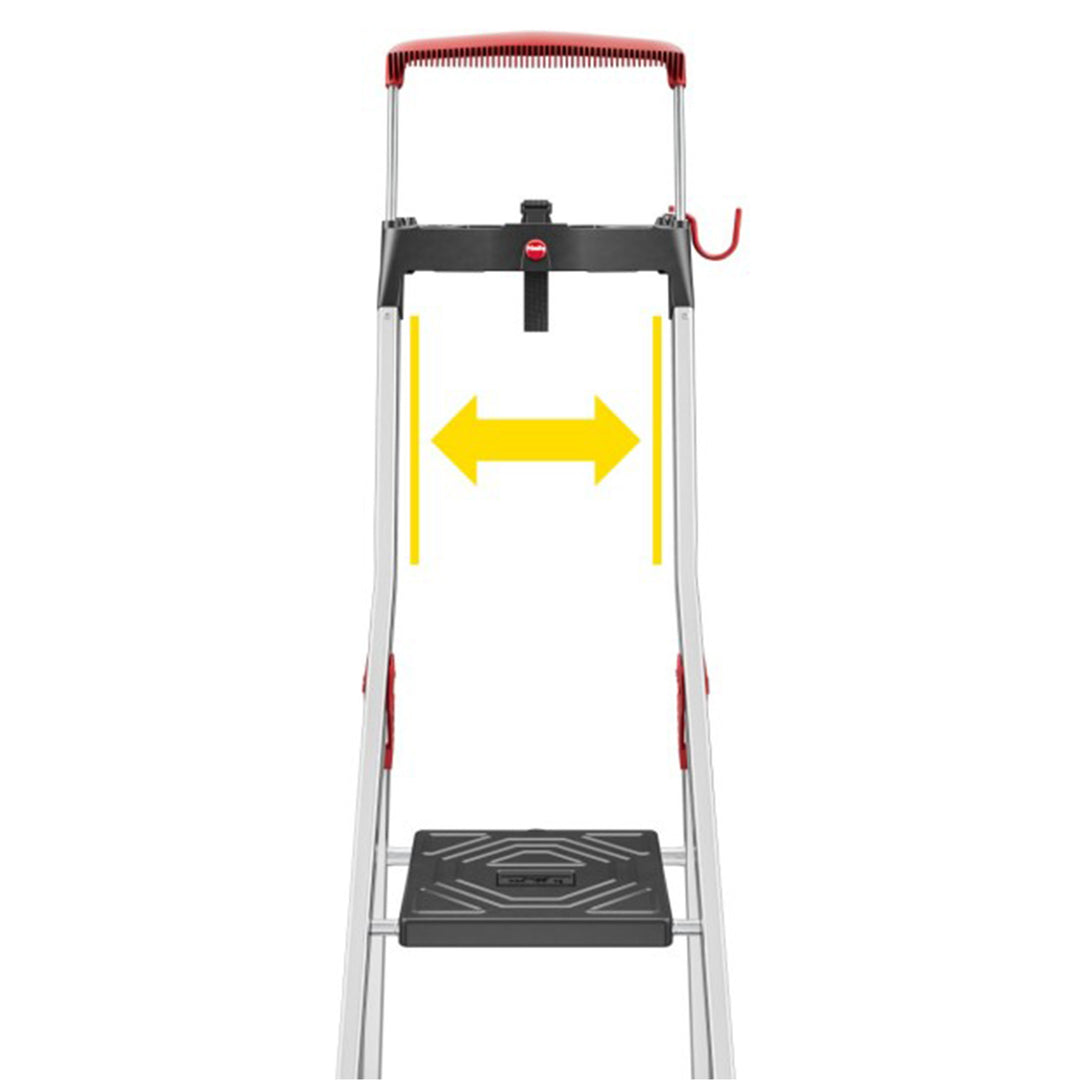 Hailo Folding 6 Step Non-Slip Ladder for Home & Kitchen, L100, Silver/Black - VMInnovations