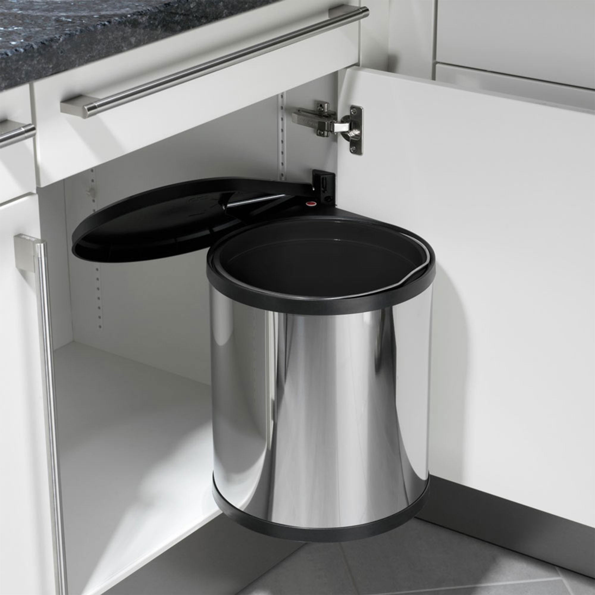 Hailo Compact-Box M Trash Can, 4 Gal, Lid-Lift, Small Kitchen Bin, Steel (Used) - VMInnovations