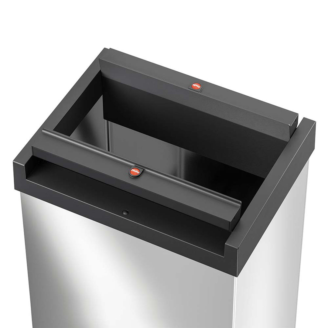 Hailo 52L 13.7 Gallon Steel Trash Can Self-Closing Lid Big-Box Swing XL, Silver - VMInnovations