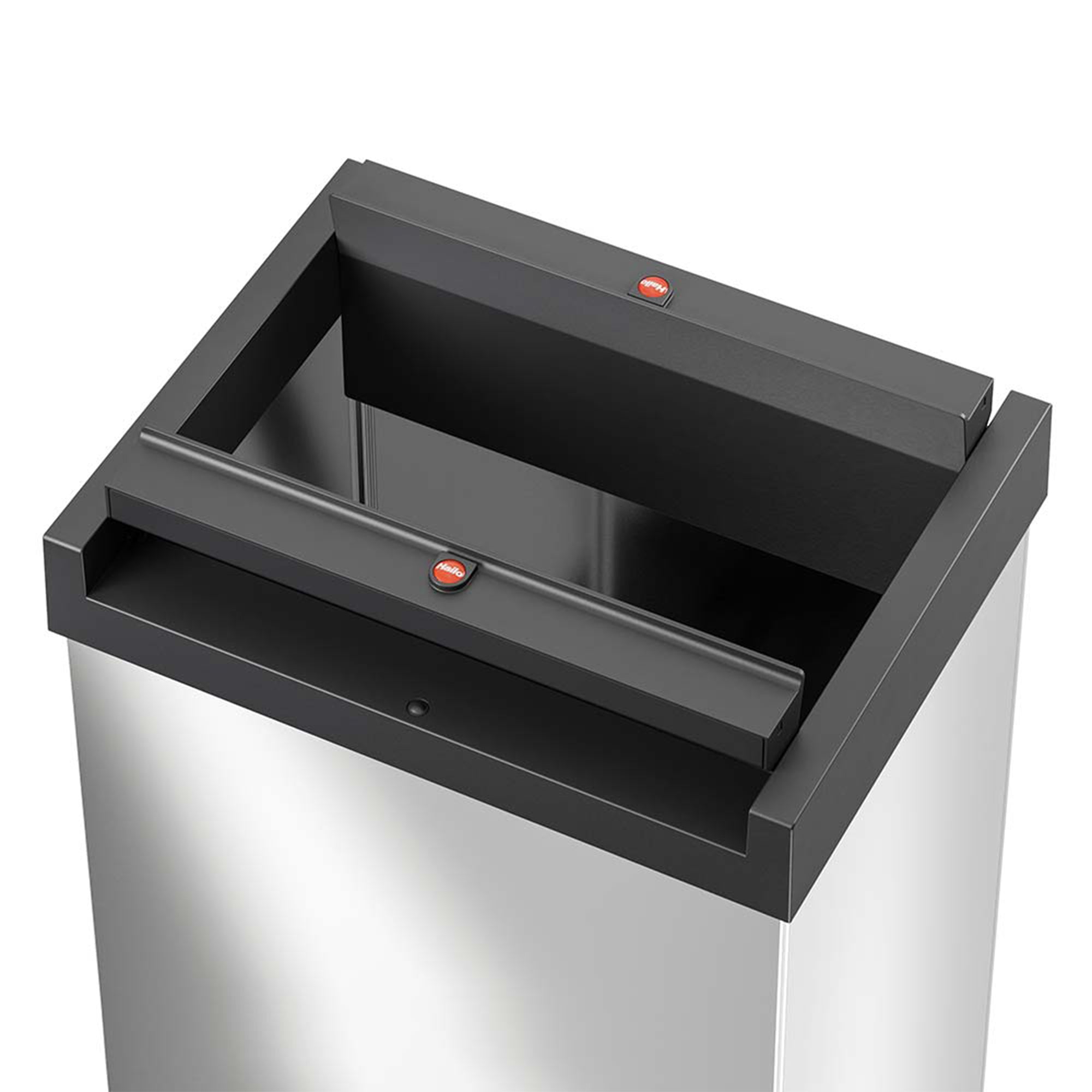 Hailo 52L 13.7 Gallon Steel Trash Can Self-Closing Lid Big-Box Swing XL, Silver - VMInnovations