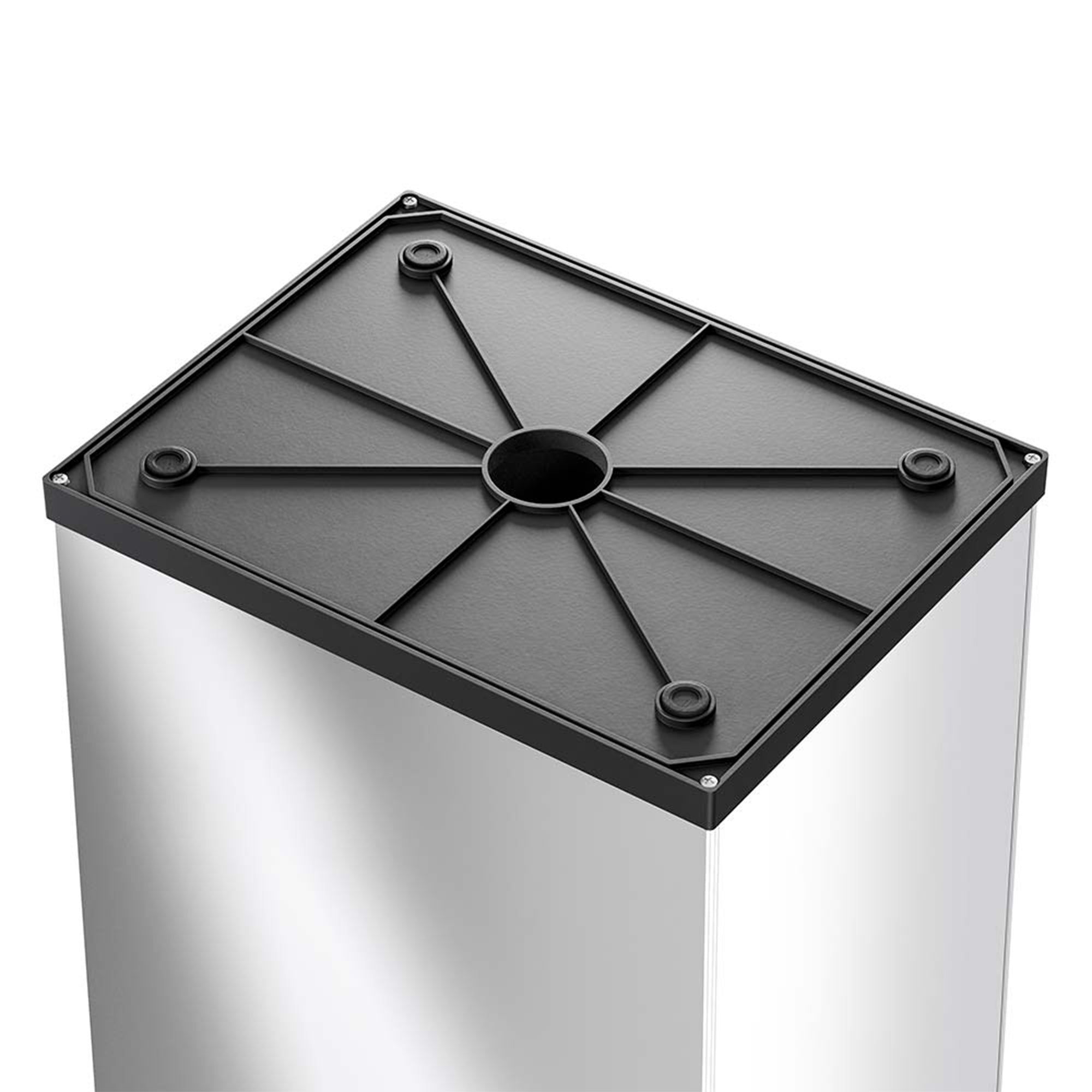 Hailo 52L 13.7 Gallon Steel Trash Can Self-Closing Lid Big-Box Swing XL, Silver - VMInnovations