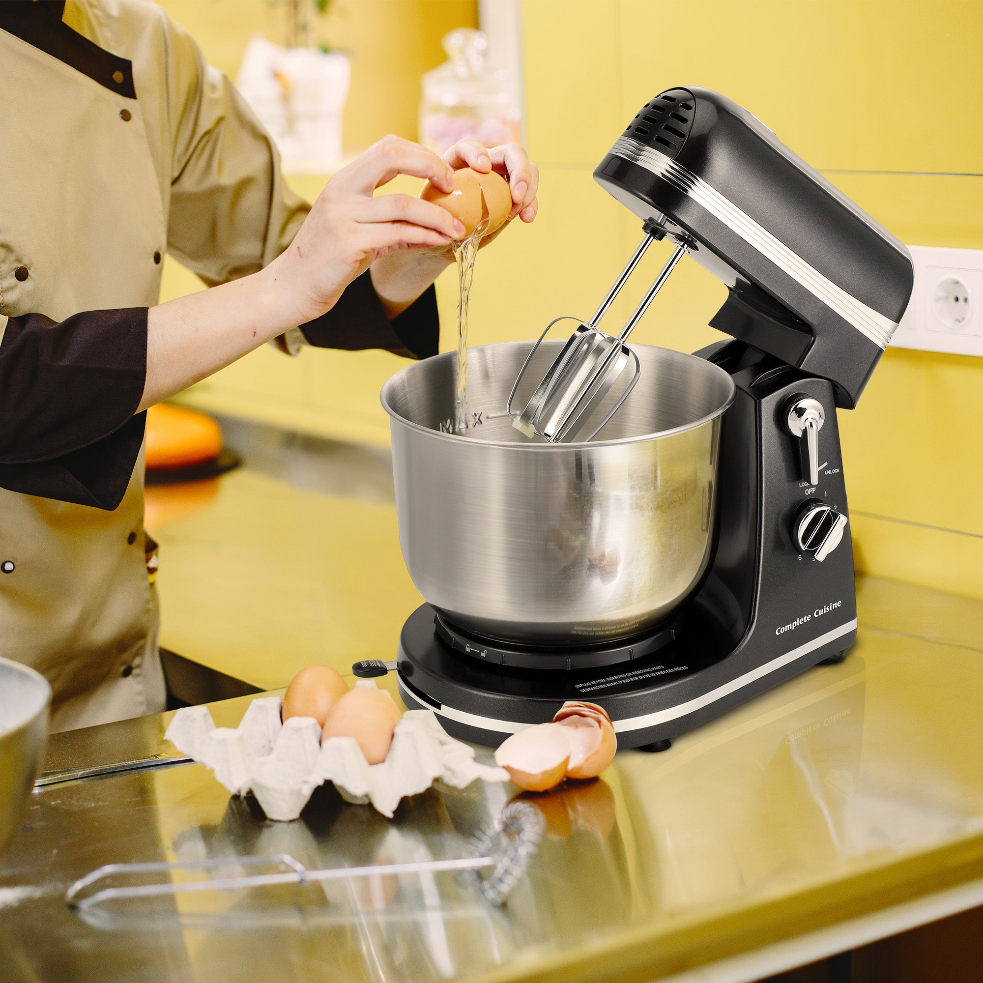 Complete Cuisine Tilt Head Stand Mixer w/ 3.7 Quart Stainless Steel Mixing Bowl - VMInnovations