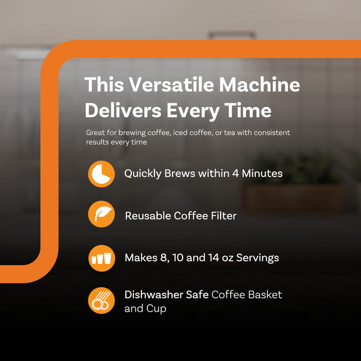 Complete Cuisine Single Coffee Maker Brewer, Stainless Steel Travel Cup, Black - VMInnovations