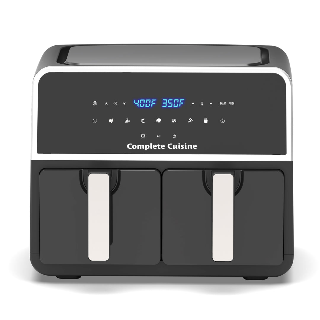 Complete Cuisine 9.5 Quart Dual Zone Air Fryer, Touch Screen, Non-Stick, Black - VMInnovations