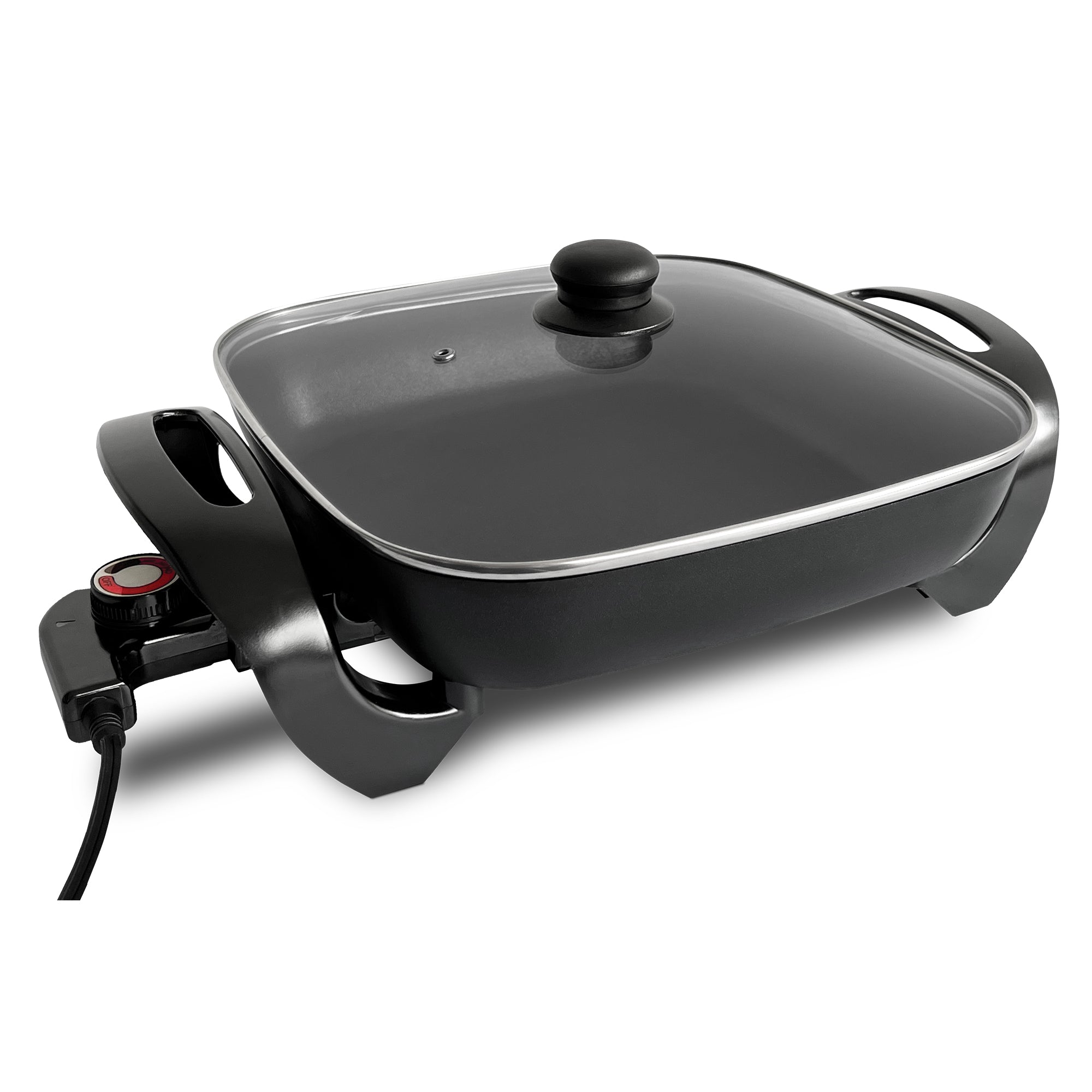 Complete Cuisine Skillet with Glass Lid and Temperature Settings, 12" (Open Box) - VMInnovations