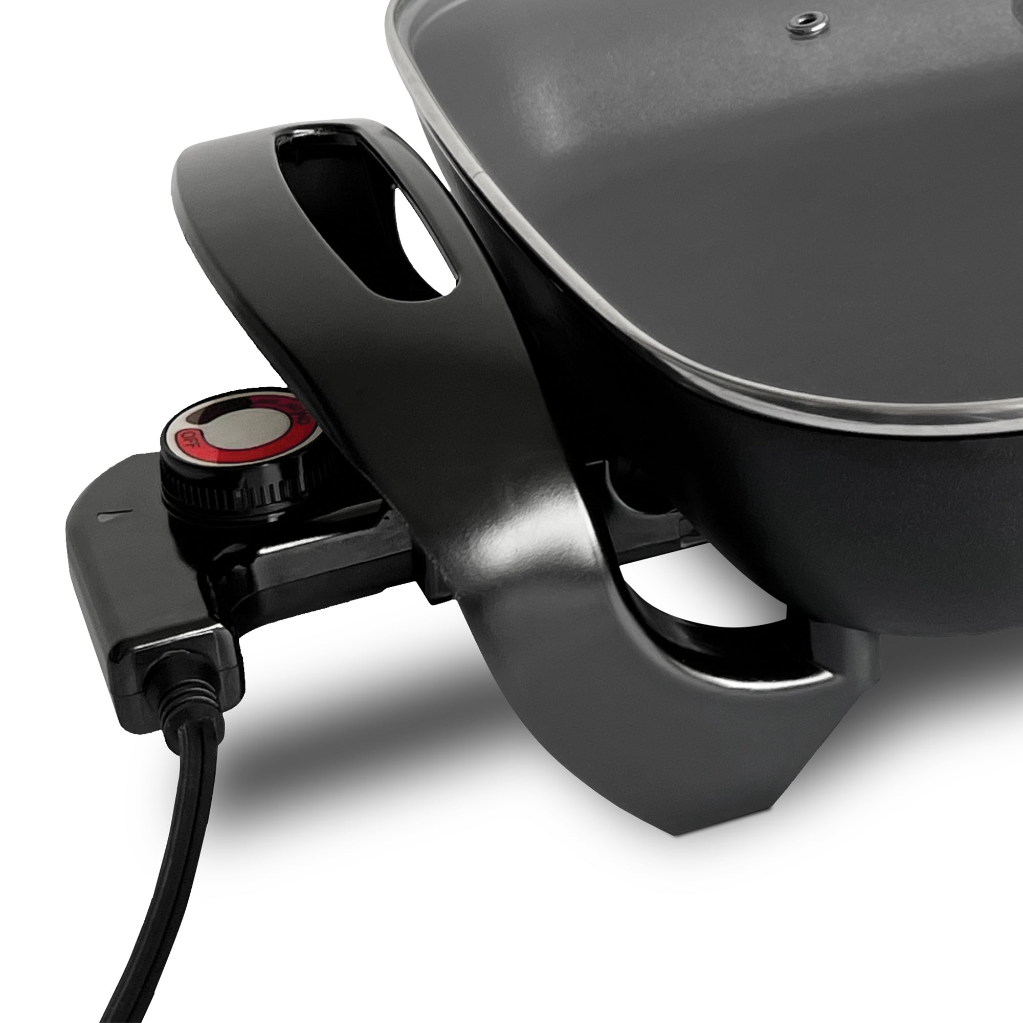 Complete Cuisine Electric Skillet with Glass Lid and Temperature Settings, 12" - VMInnovations