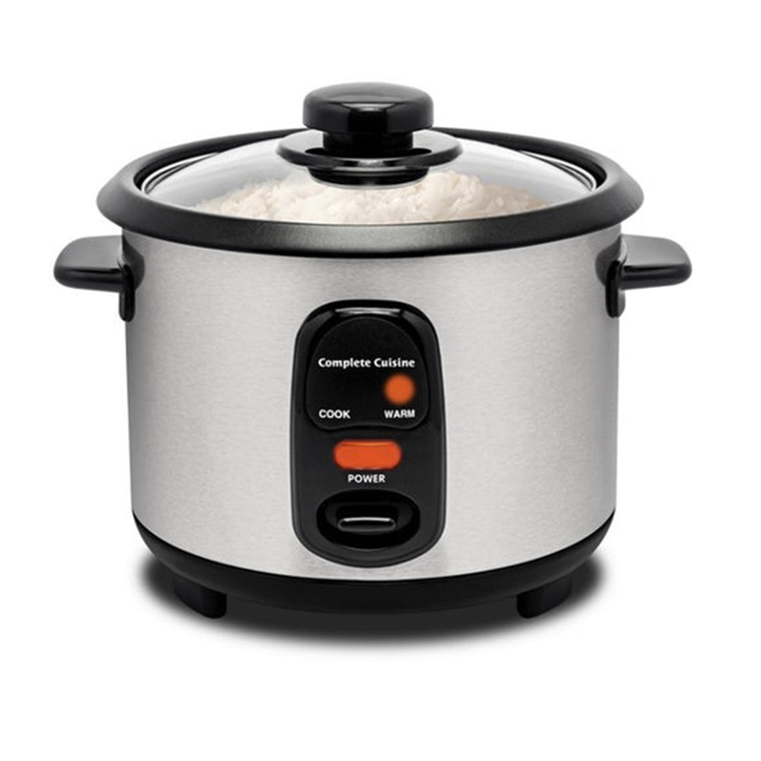 Complete Cuisine Electric Rice Cooker Multi-Function Steamer Pot, 10-Cup, Silver - VMInnovations