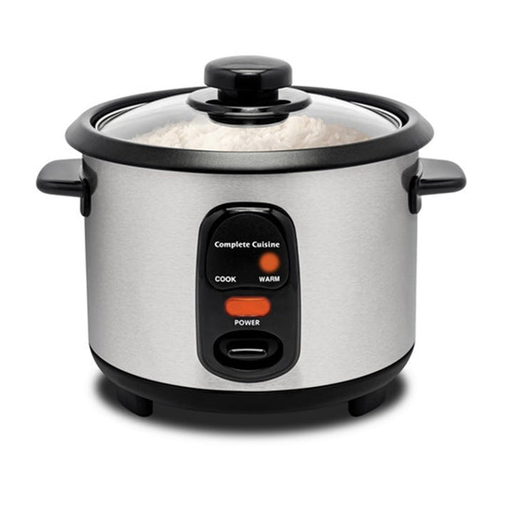 Complete Cuisine Electric Rice Cooker Multi-Function Steamer Pot, 10-Cup, Silver - VMInnovations