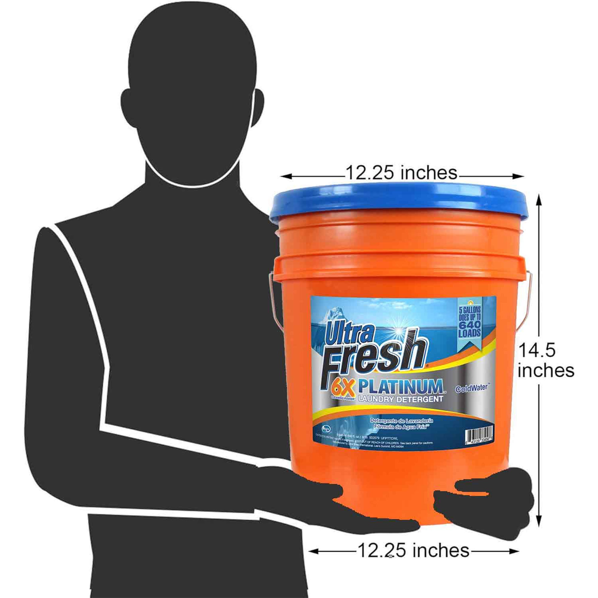 Ultra Fresh 6X Platinum Laundry Detergent, Up to 640 Loads, ColdWater, 5 Gallon - VMInnovations
