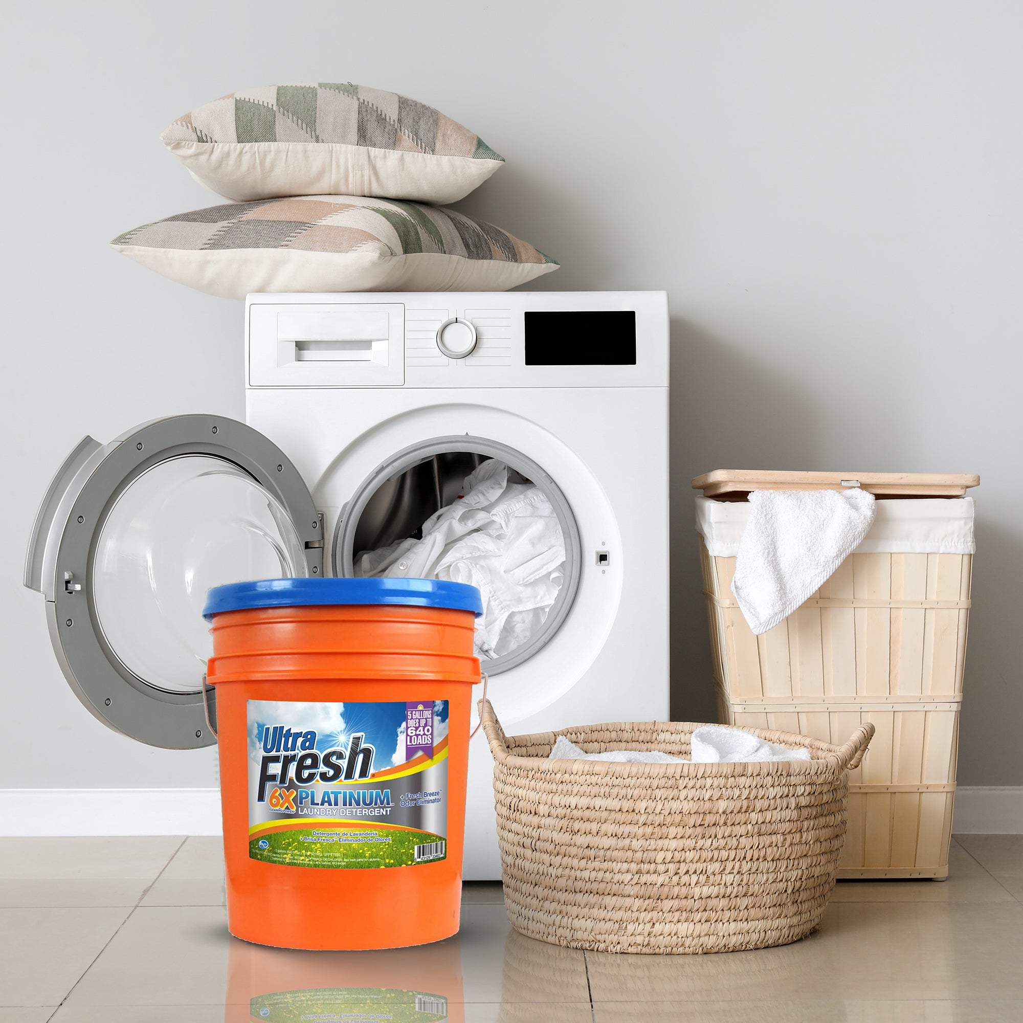 Ultra Fresh 6X Platinum Laundry Detergent, Up to 640 Loads, Fresh Breeze, 5 Gal - VMInnovations