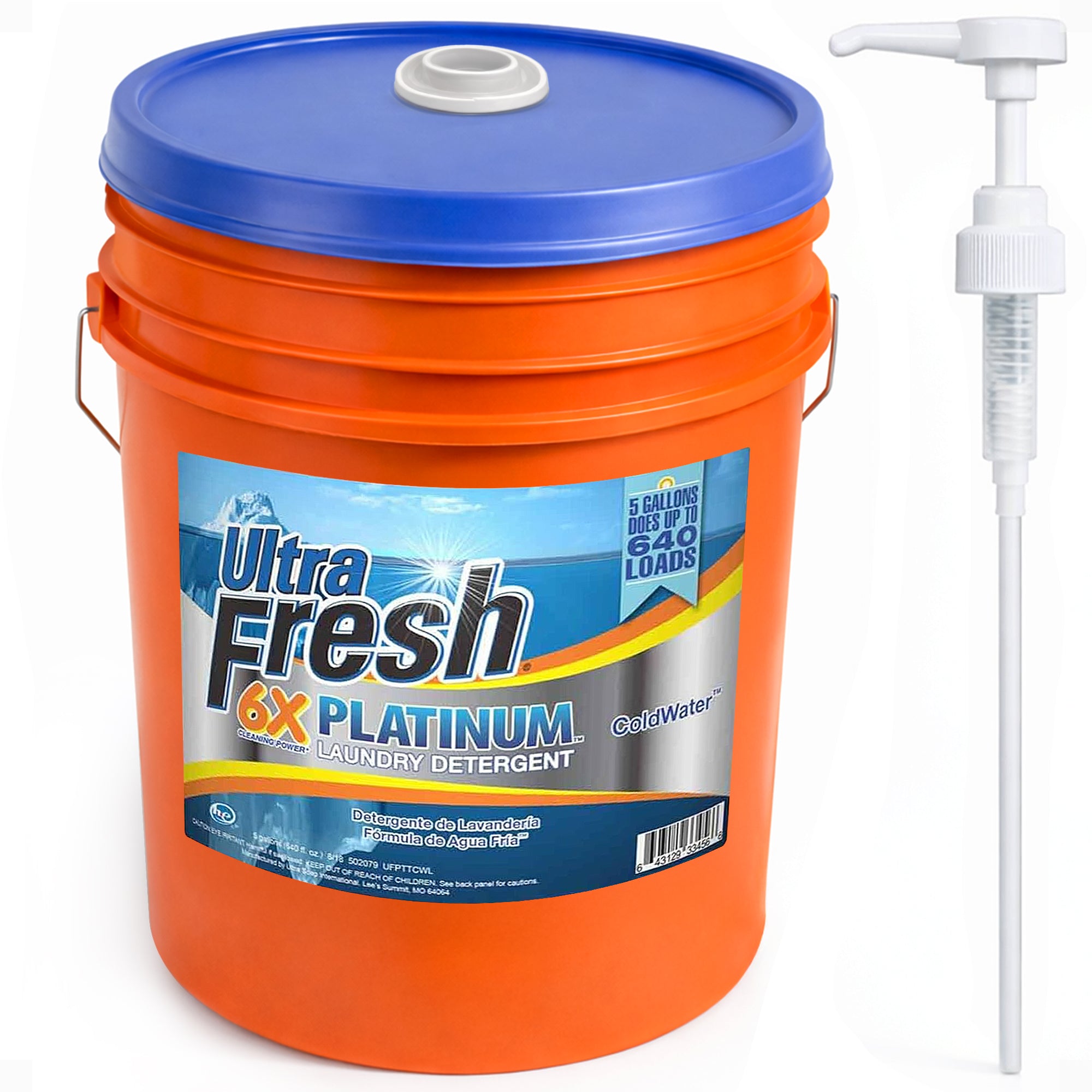 Ultra Fresh 6X Platinum Laundry Detergent, Up to 640 Loads, ColdWater, 5 Gallon - VMInnovations