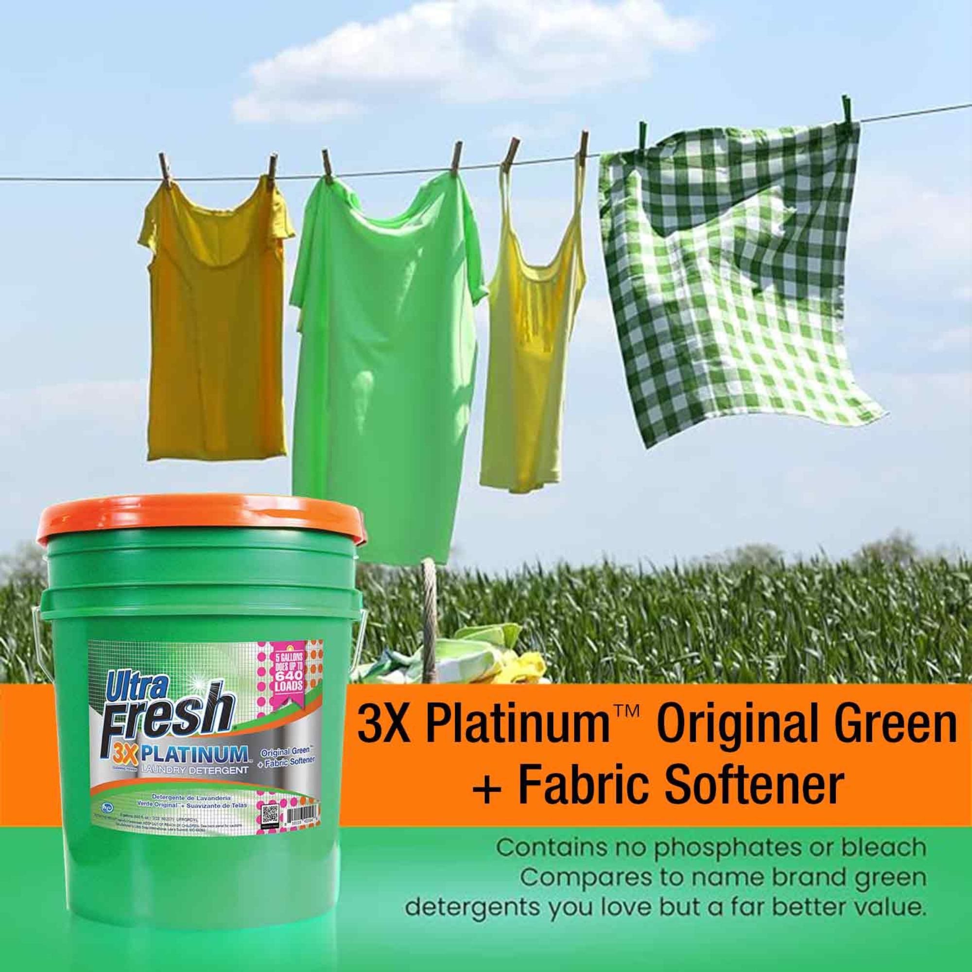 Ultra Fresh 3X Platinum Liquid Laundry Detergent with Fabric Softener, Green - VMInnovations