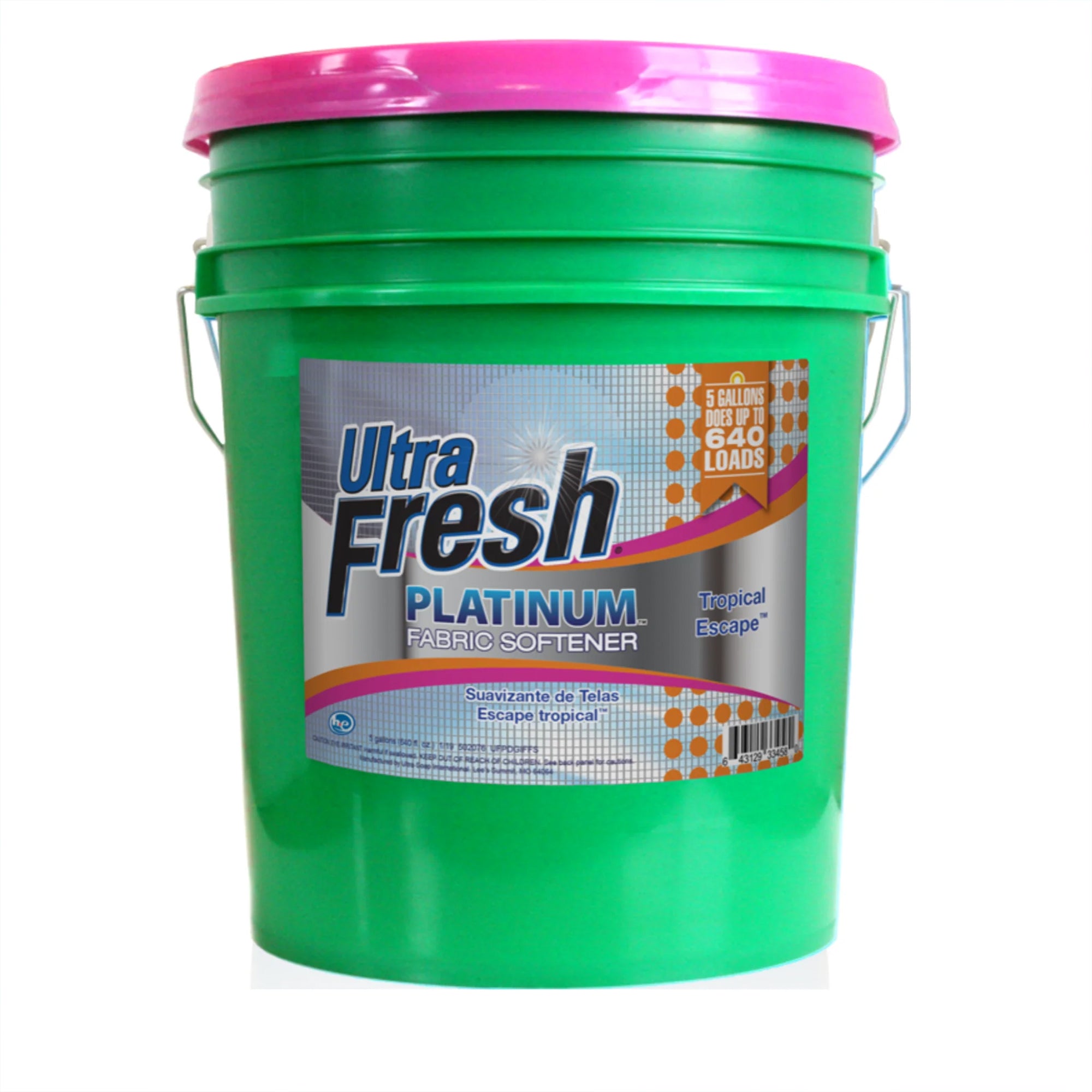 Ultra Fresh Platinum Fabric Softener Up to 640 Loads, Tropical Escape, 5 Gal - VMInnovations