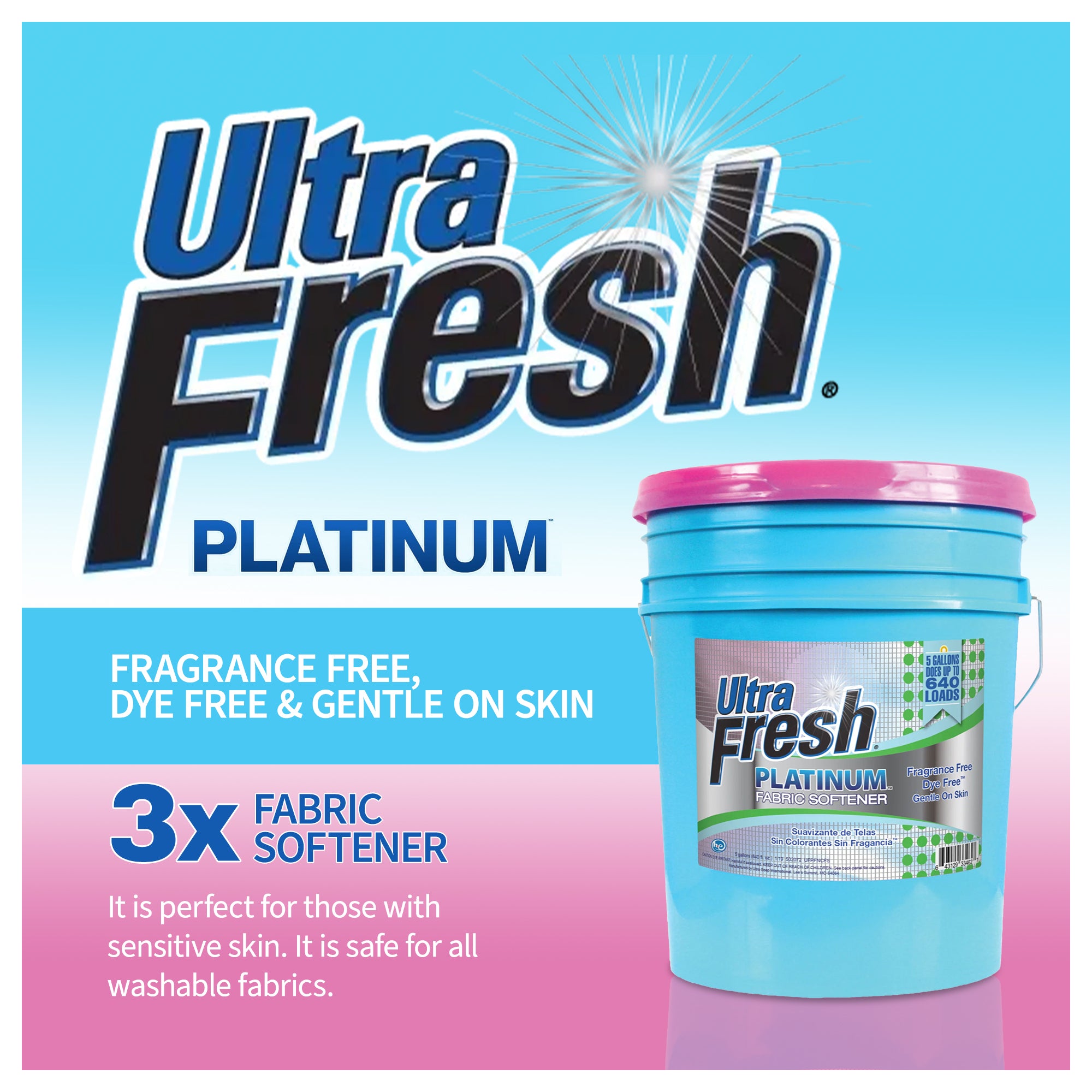Ultra Fresh Platinum Fabric Softener and 2 Pack 6X Laundry Detergent Sheets