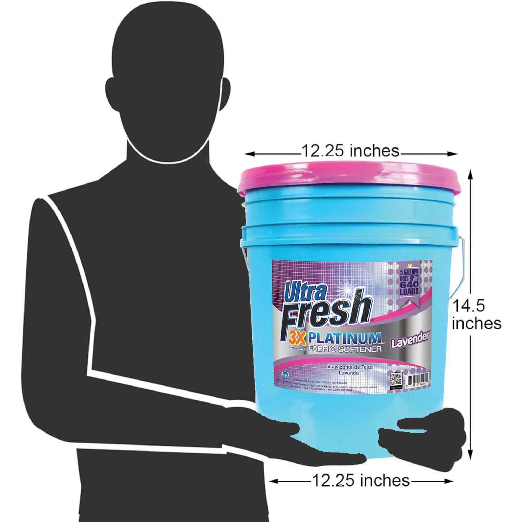 Ultra Fresh Platinum Laundry Fabric Softener up to 640 Loads, Lavender, 5 Gallon - VMInnovations
