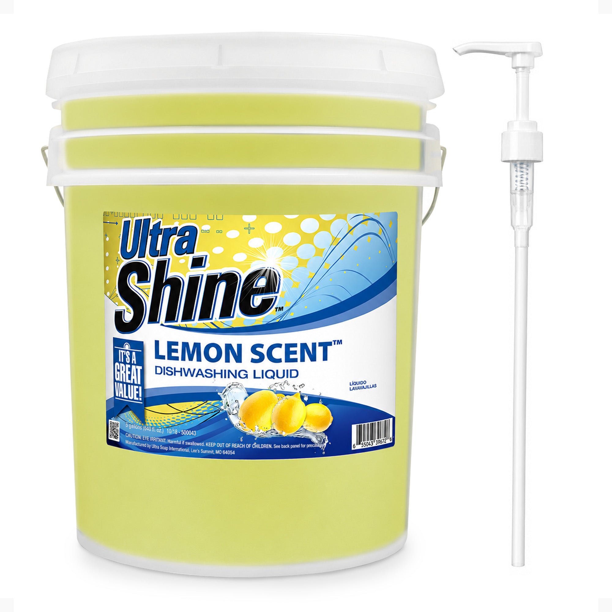 Ultra Shine ™ 5 Gallon 2X Platinum ™ Dish Cleaning Liquid, Lemon Scent, Yellow - VMInnovations