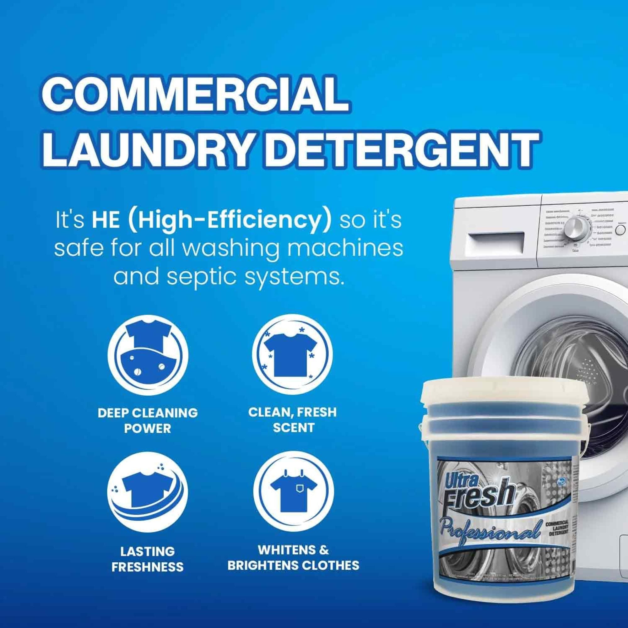 Ultra Fresh® Professional™ Commercial Laundry Detergent with Pump, 5 Gallons - VMInnovations