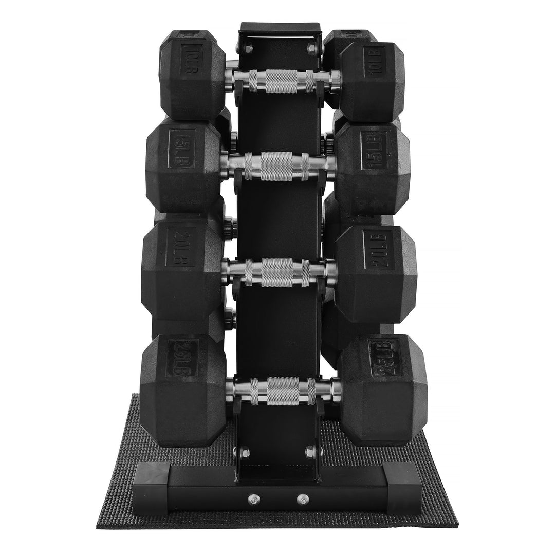 BalanceFrom Dumbbell Set with Stand, Rubber Encased Home Gym Hand Weights, 100lb - VMInnovations