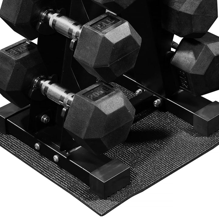 BalanceFrom Dumbbell Set with Stand, Rubber Encased Home Gym Hand Weights, 100lb - VMInnovations