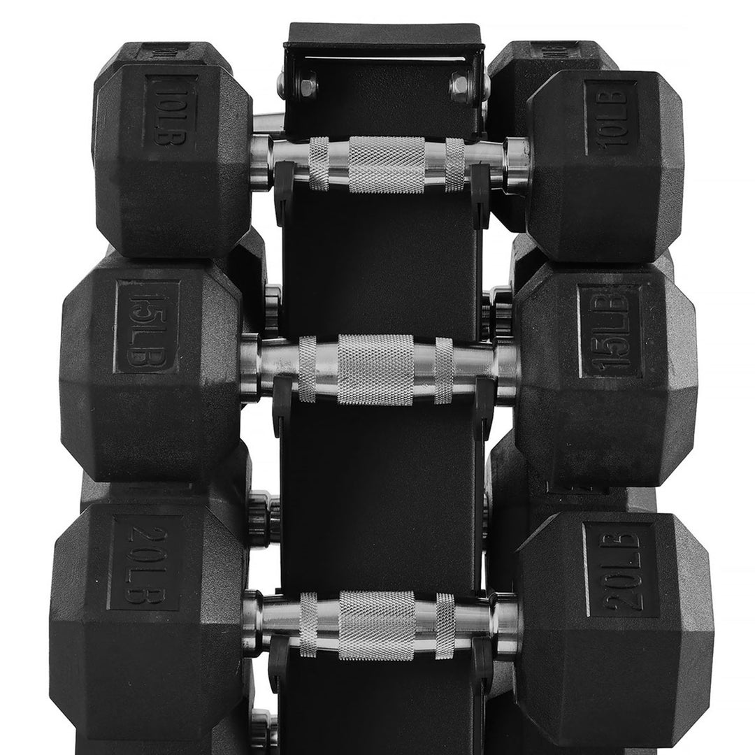 BalanceFrom Dumbbell Set with Stand, Rubber Encased Home Gym Hand Weights, 100lb - VMInnovations