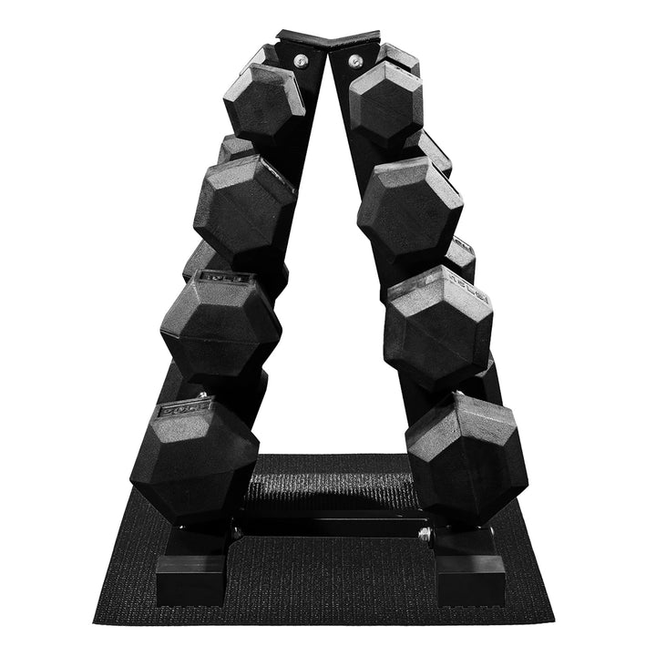 BalanceFrom Dumbbell Set with Stand, Rubber Encased Home Gym Hand Weights, 100lb - VMInnovations