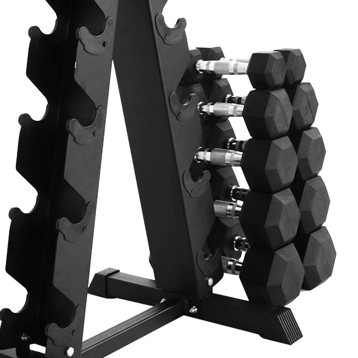 BalanceFrom Dumbbell Set with Stand, Rubber Encased Home Gym Hand Weights, 150lb - VMInnovations