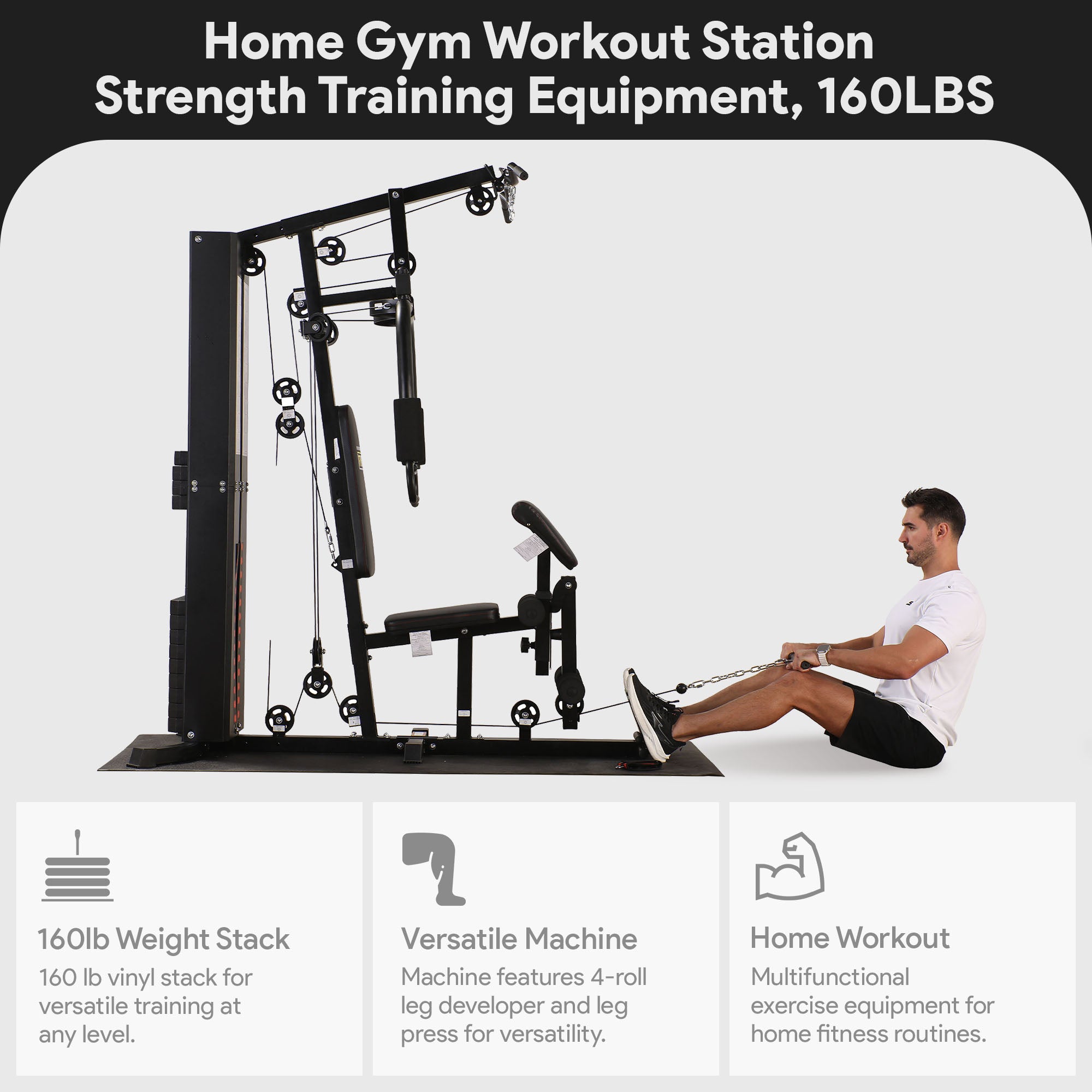 BalanceFrom Multifunctional Home Gym Workout Station Strength Training Equipment