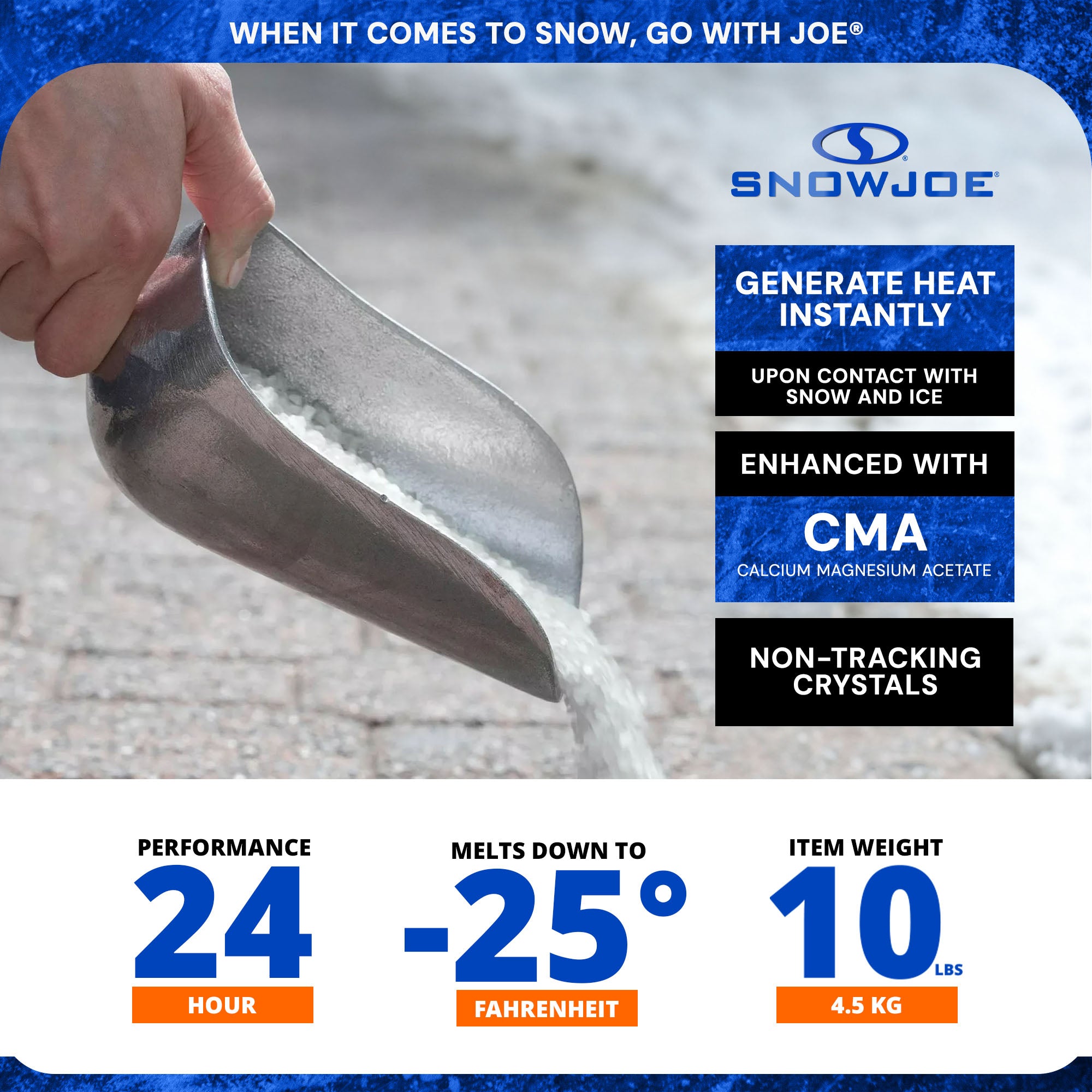 Snow Joe Melt-2-Go Calcium Chloride Crystal Ice Melter, 10 lb, AZ-10-CC-JUG - VMInnovations