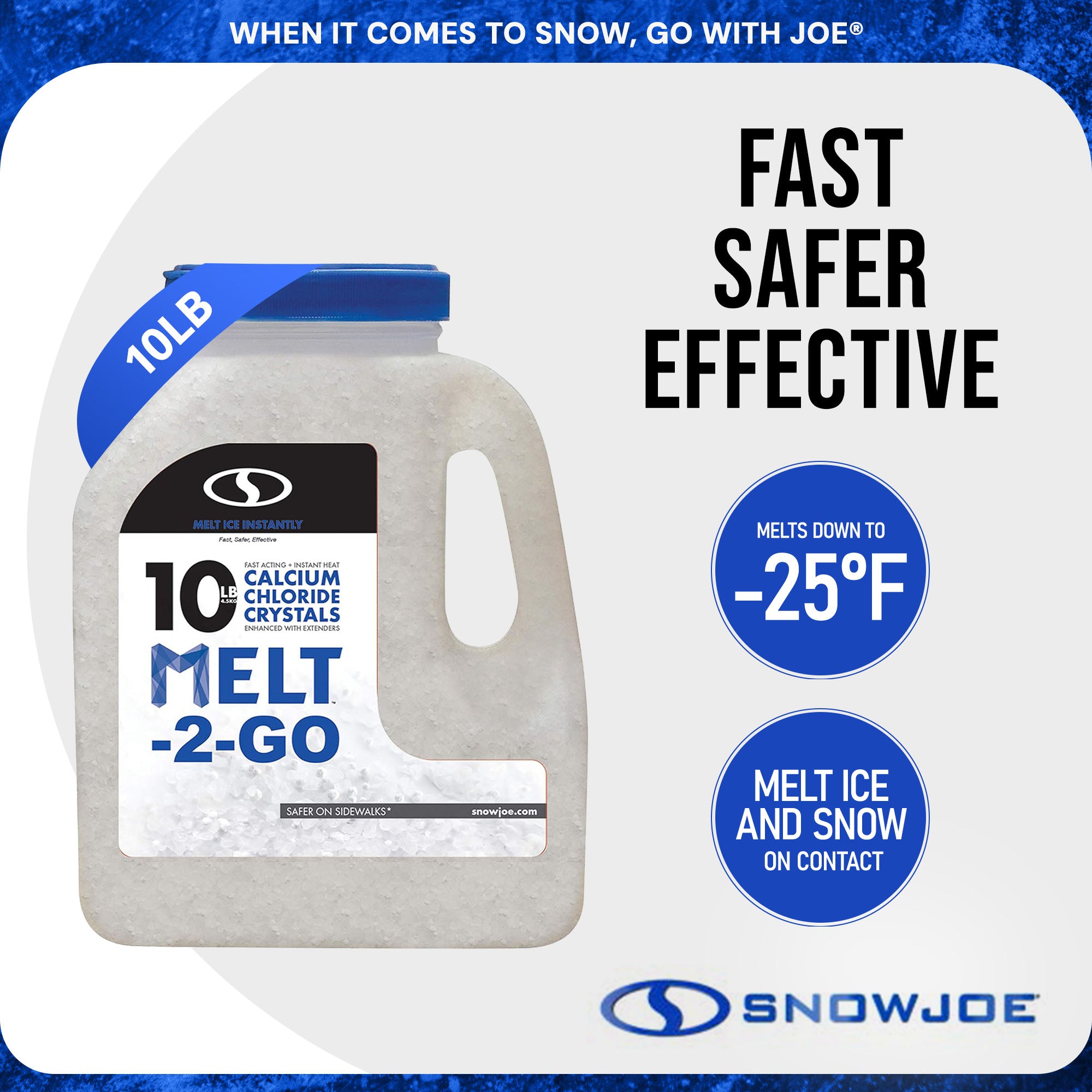 Snow Joe Melt-2-Go Calcium Chloride Crystal Ice Melter, 10 lb, AZ-10-CC-JUG - VMInnovations