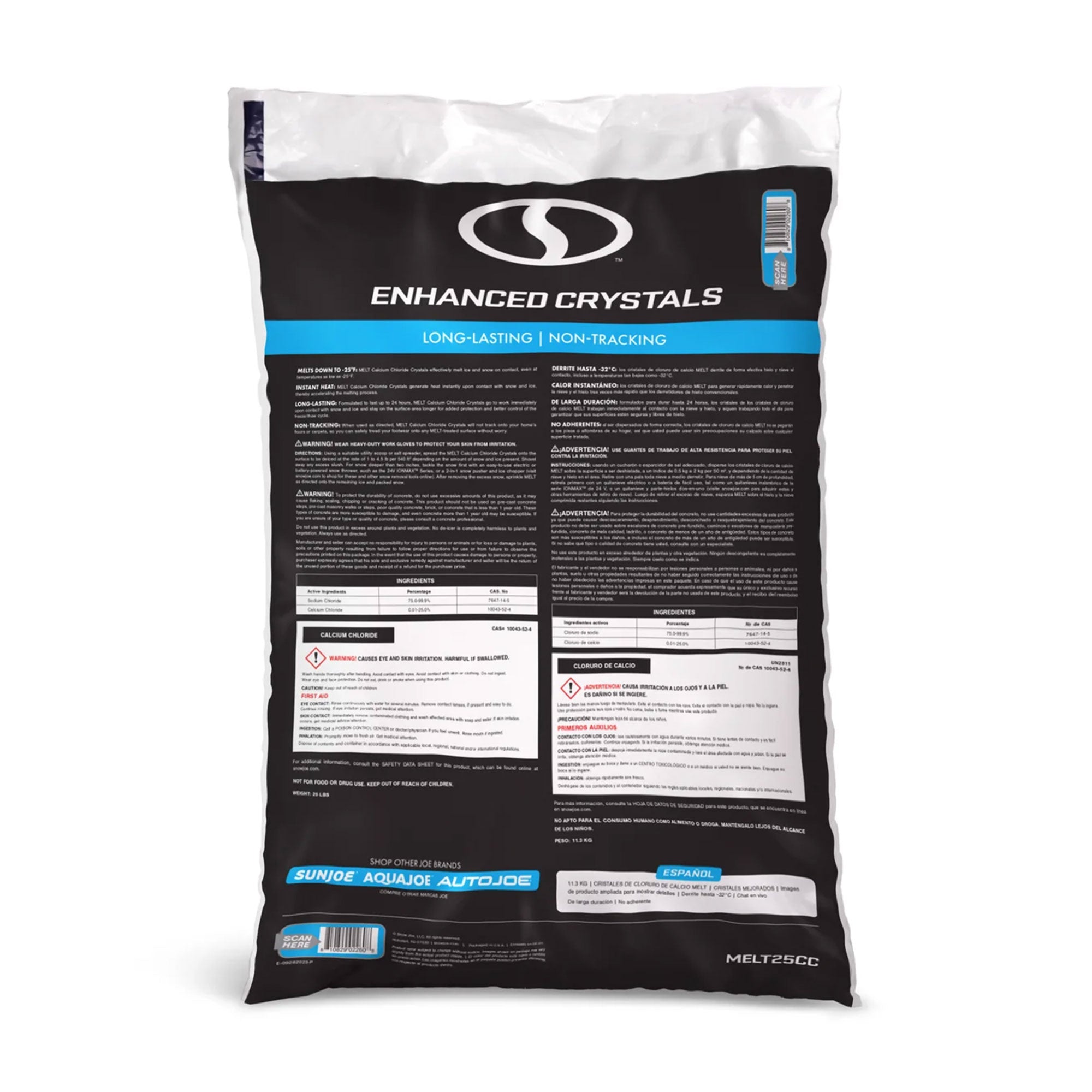 Snow Joe 10 Pack Melt 2 Go Crystal Snow & Ice Melt for Sidewalk, 25Lb Bag, White - VMInnovations