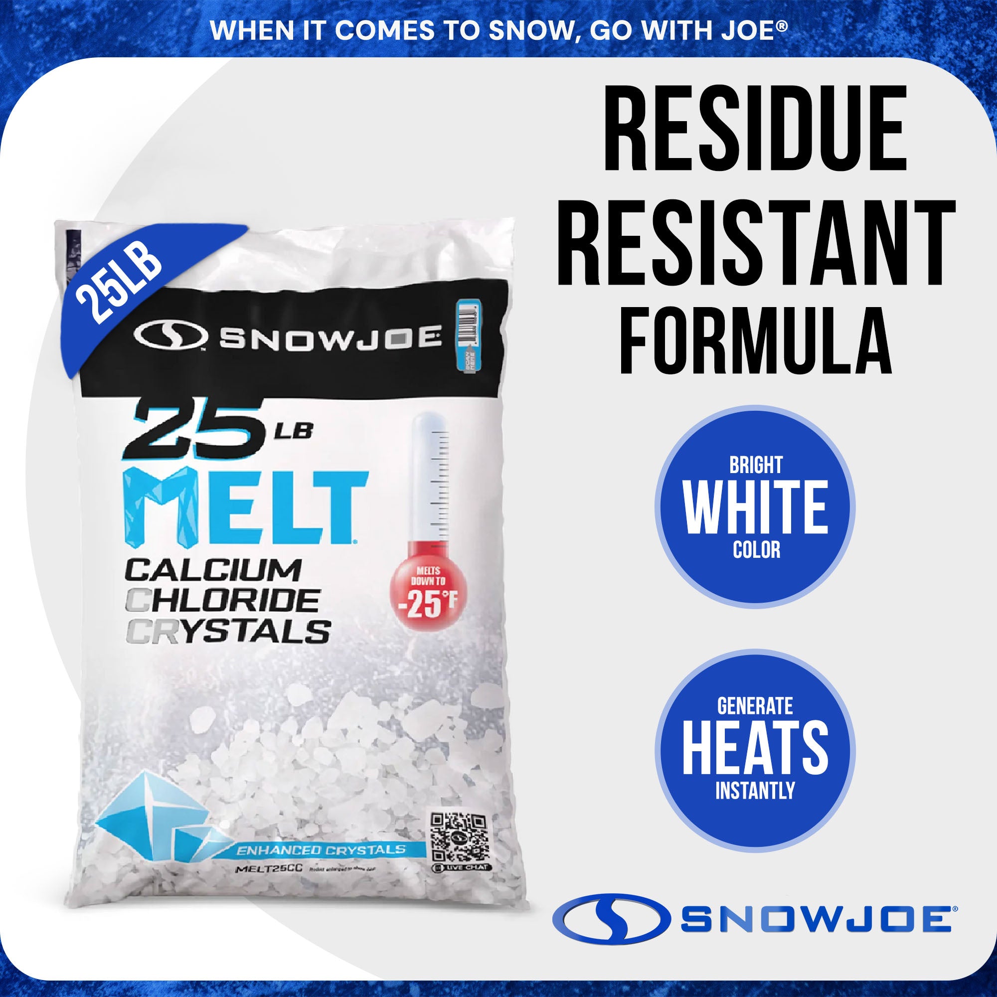 Snow Joe 10 Pack Melt 2 Go Crystal Snow & Ice Melt for Sidewalk, 25Lb Bag, White - VMInnovations