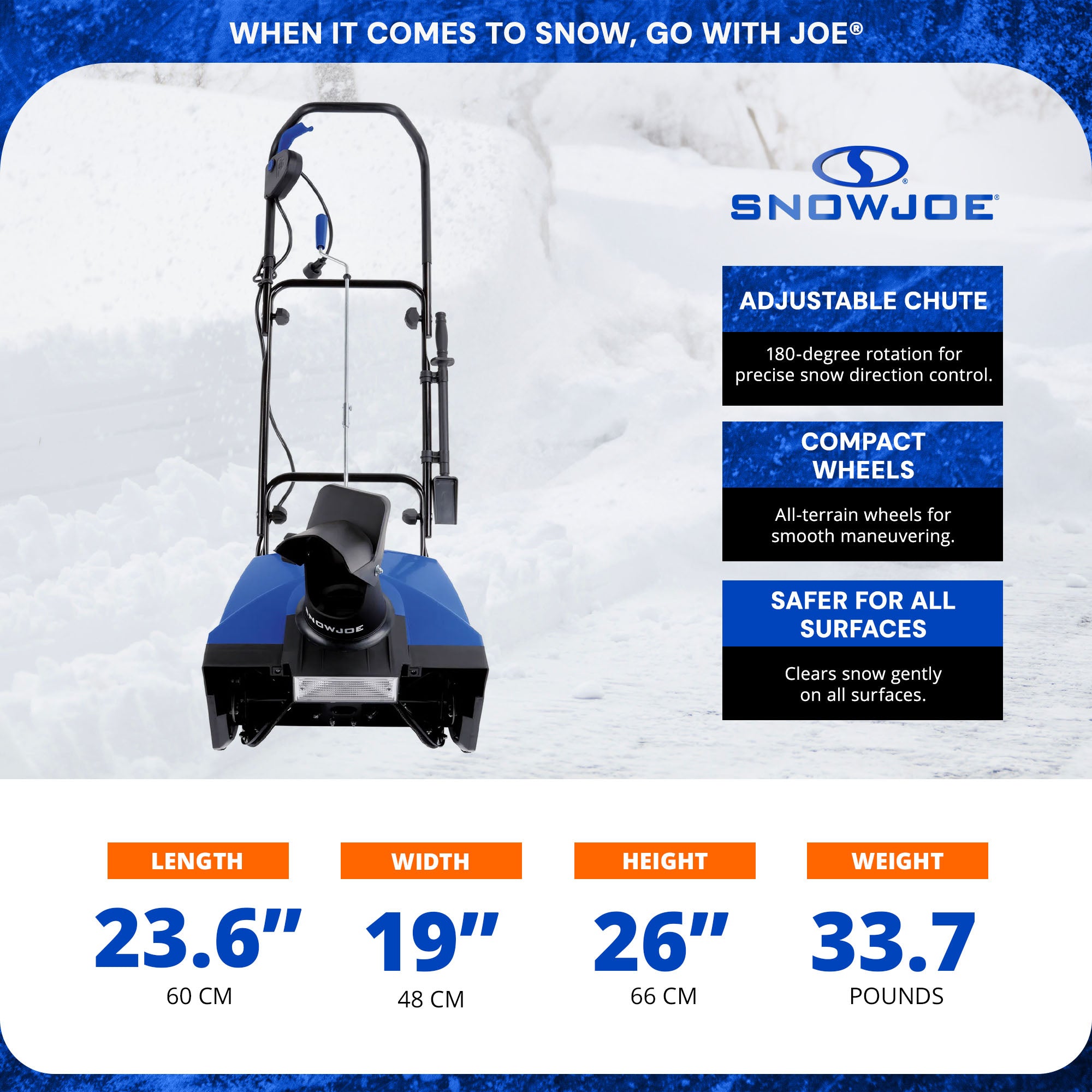 Snow Joe Ultra 18" Single Stage Electric Snow Thrower w/ Headlights (Open Box) - VMInnovations