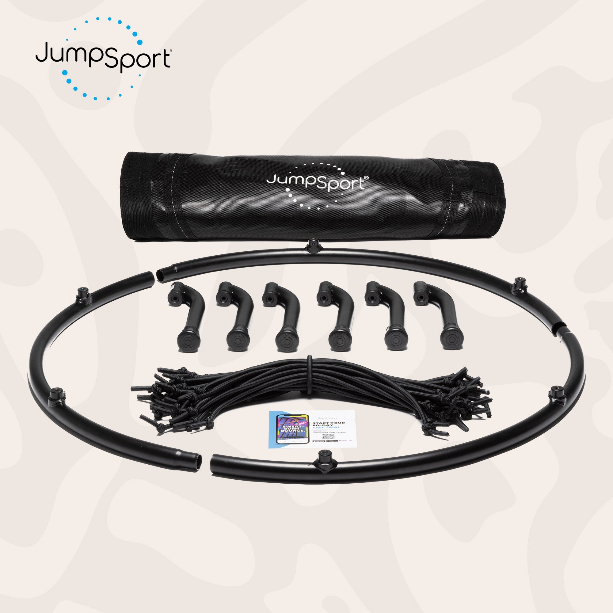 JumpSport Trampoline, 39-inch Low-Impact Home Rebounder | 3pc Frame (Open Box)