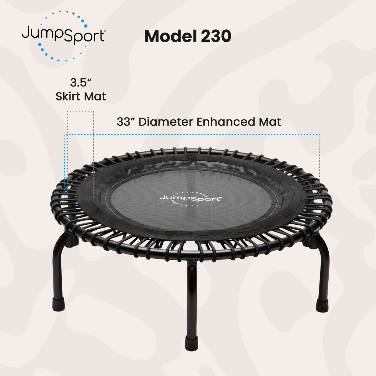 JumpSport 230 Fitness Trampoline, 39-inch Low-Impact Home Rebounder (For Parts)