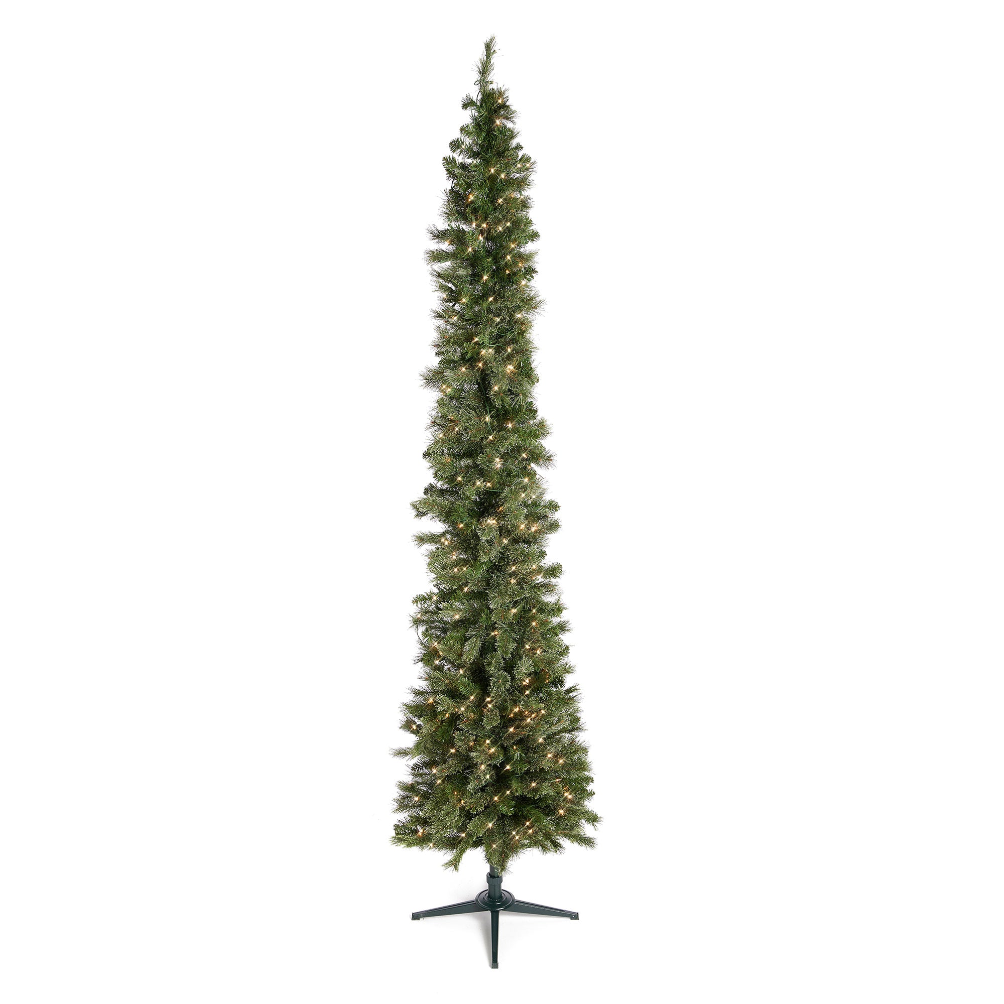 Home Heritage Stanley Pine Artificial Christmas Tree, 9' with Metal Base Stand - VMInnovations