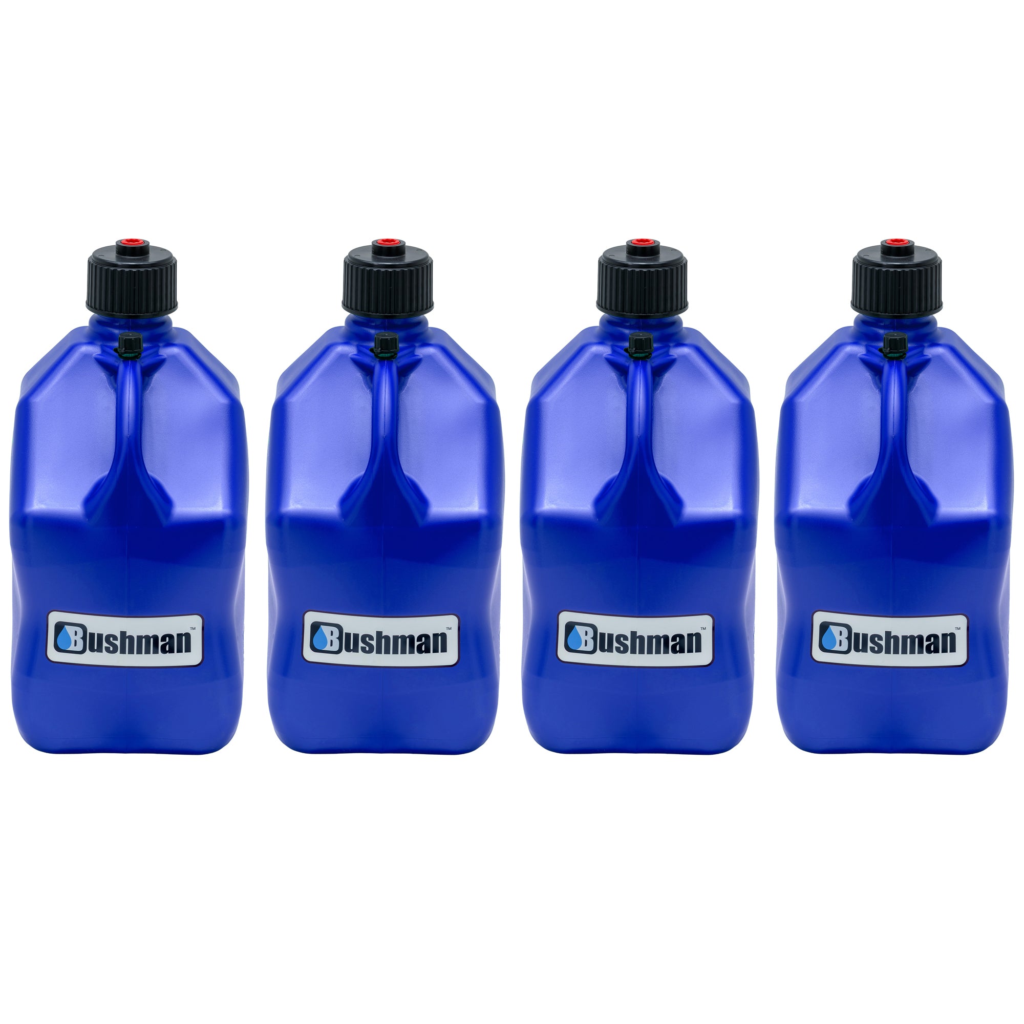 Bushman 4 Pack U-Jug Storage Jug, Portable Plastic Container, 5.5 Gal, Blue