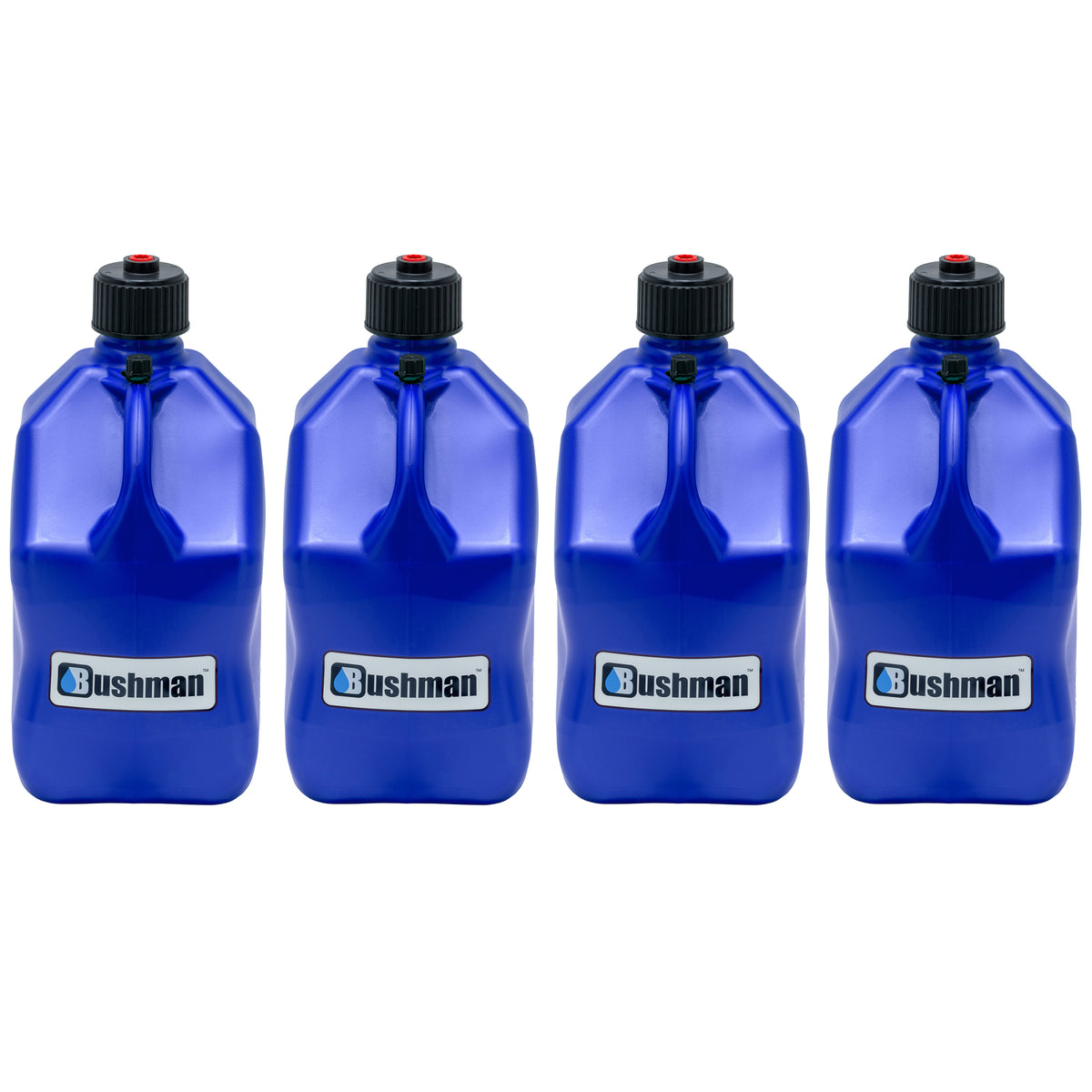 Bushman 4 Pack U-Jug Storage Jug, Portable Plastic Container, 5.5 Gal, Blue