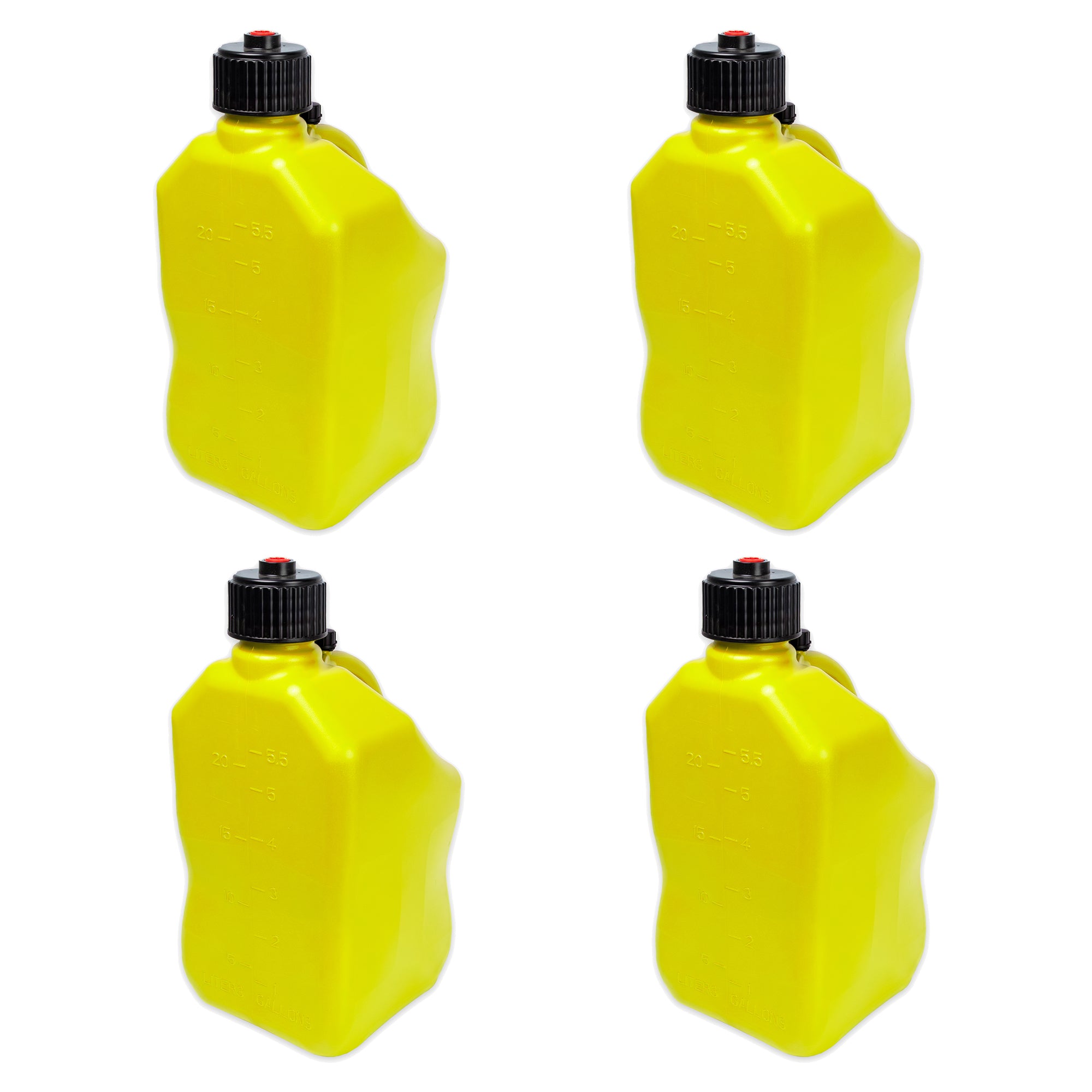 Bushman 4 Pack U-Jug Storage Jug, Portable Plastic Container, 5.5 Gal, Yellow
