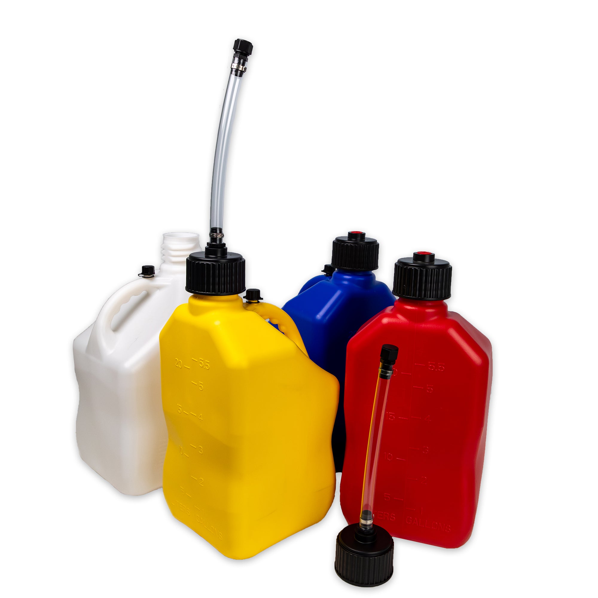 Bushman 4 Pack U-Jug Storage Jug, Portable Plastic Container, 5.5 Gal, Yellow - VMInnovations