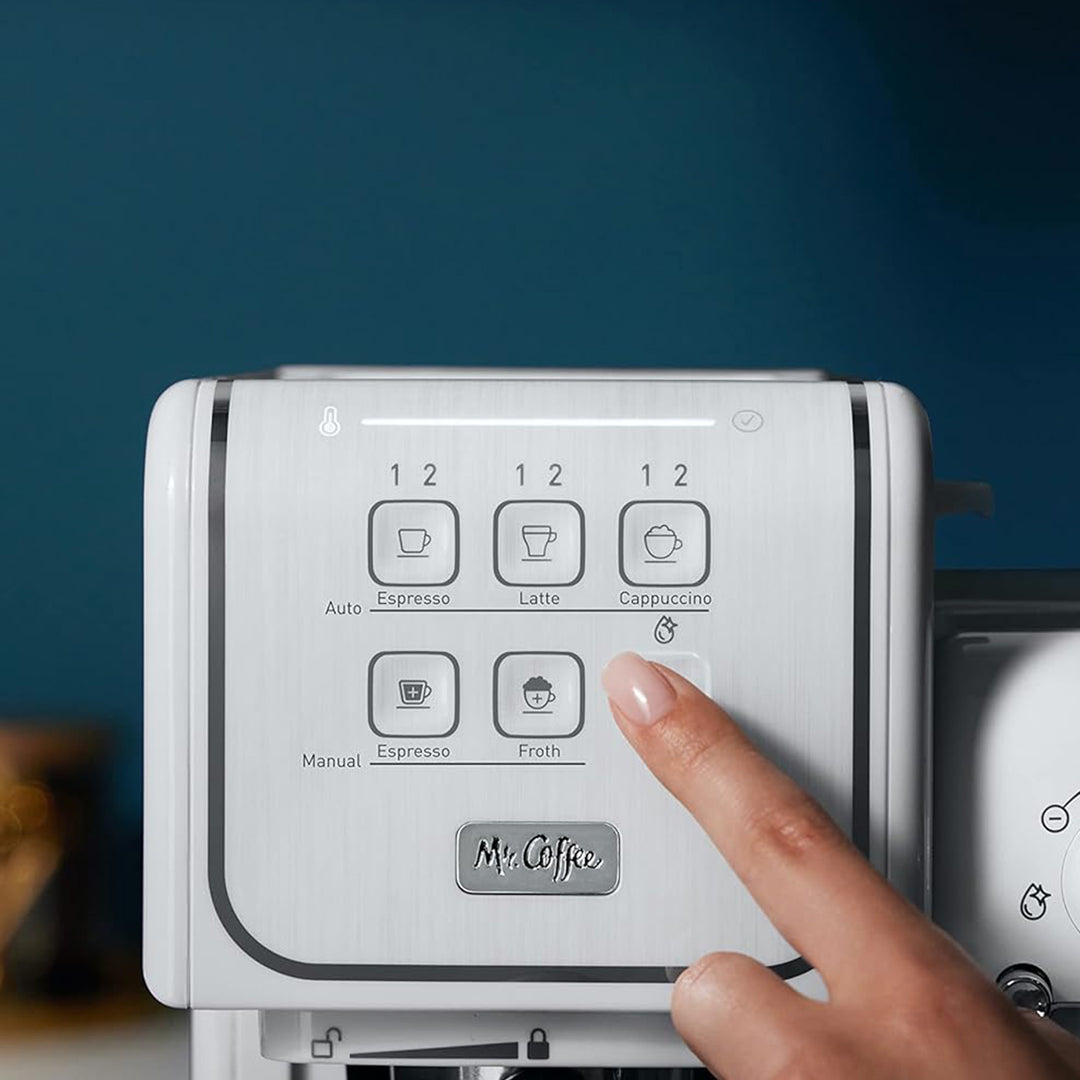 Mr. Coffee One-Touch CoffeeHouse Espresso & Latte Maker with Milk Frother, Grey - VMInnovations