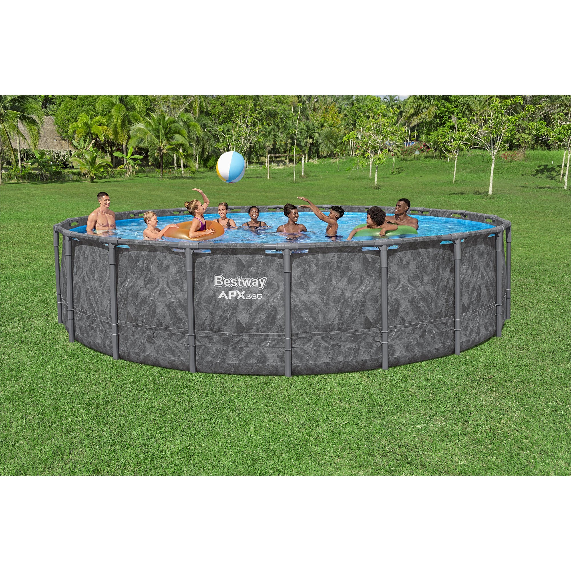 Bestway APX 365 20'x52" Above Ground Swimming Pool Set w/Pump & Ladder(Open Box) - VMInnovations