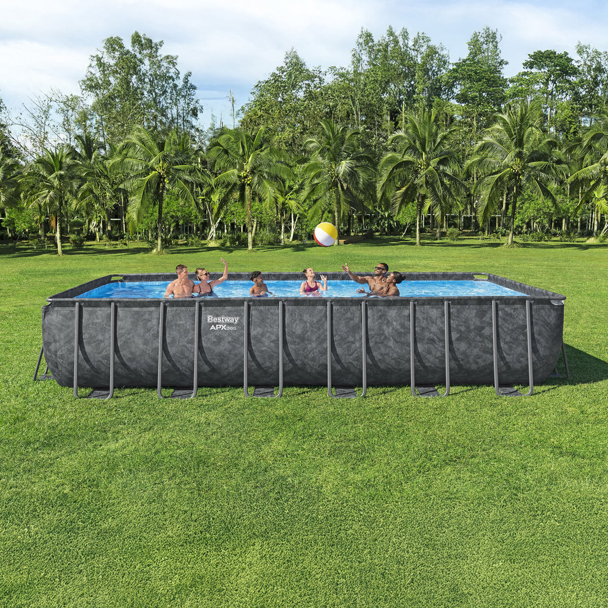 Bestway APX 365 24'x12'x52" Rectangular Above Ground Swimming Pool Set(Open Box) - VMInnovations