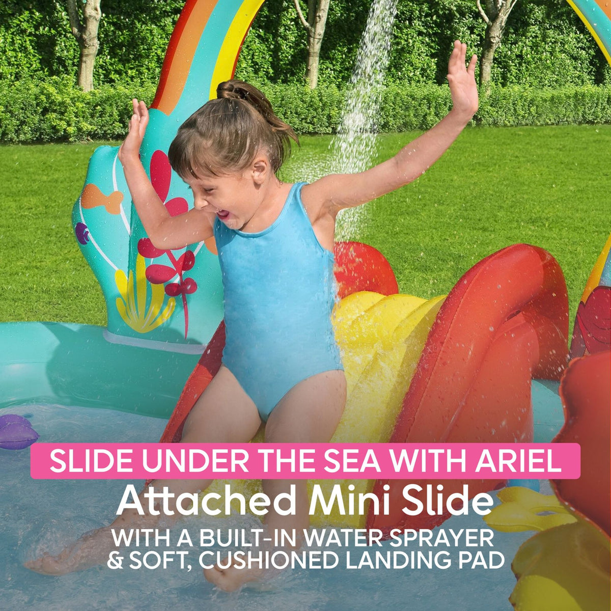 Disney Little Mermaid Inflatable Kids Water Play Center Backyard Pool (Open Box) - VMInnovations