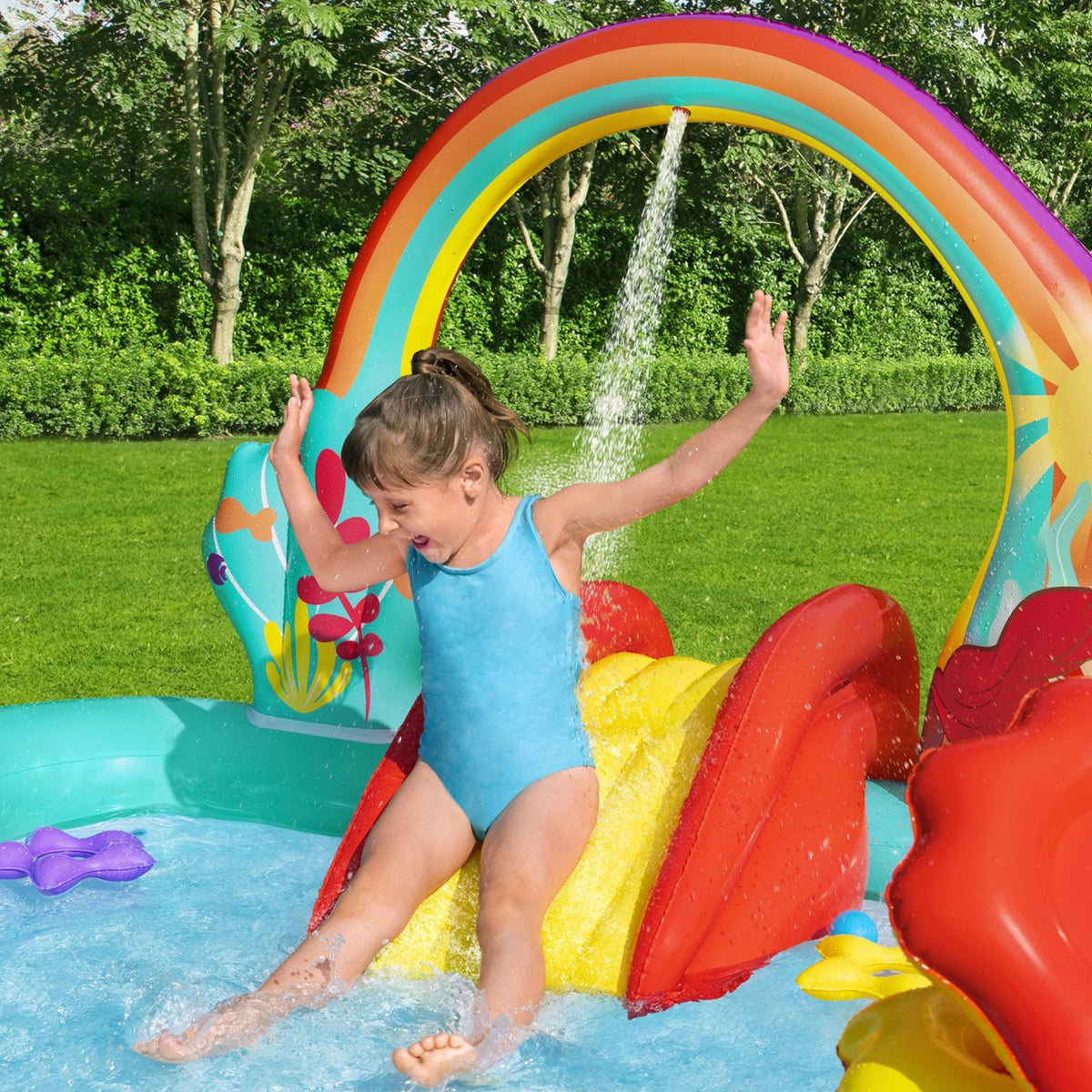 Little Mermaid Inflatable Kids Water Play Center Backyard Activity Pool (Used)