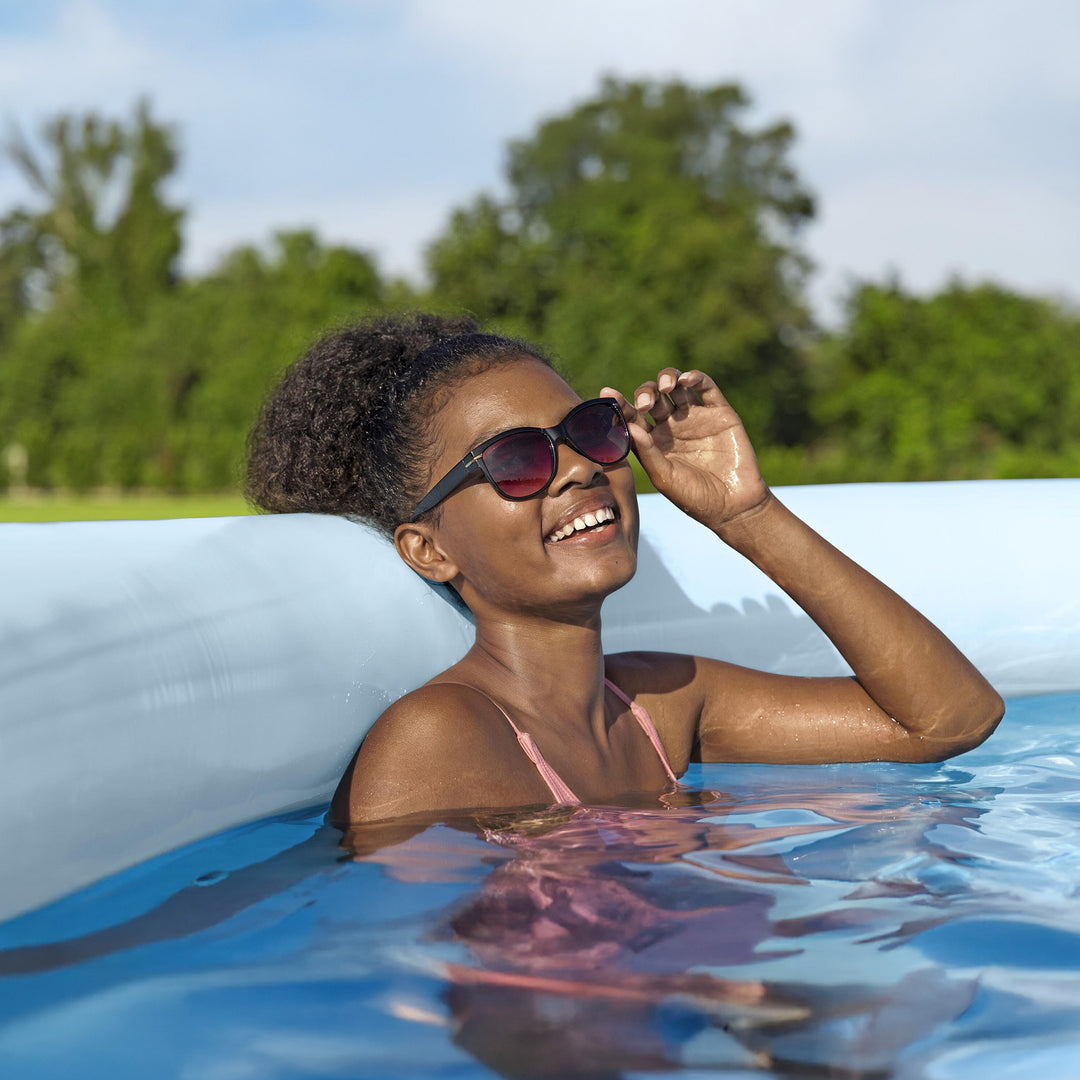Bestway Fast Set 13' x 33" Round Inflatable Swimming Pool Set, Rattan Print - VMInnovations